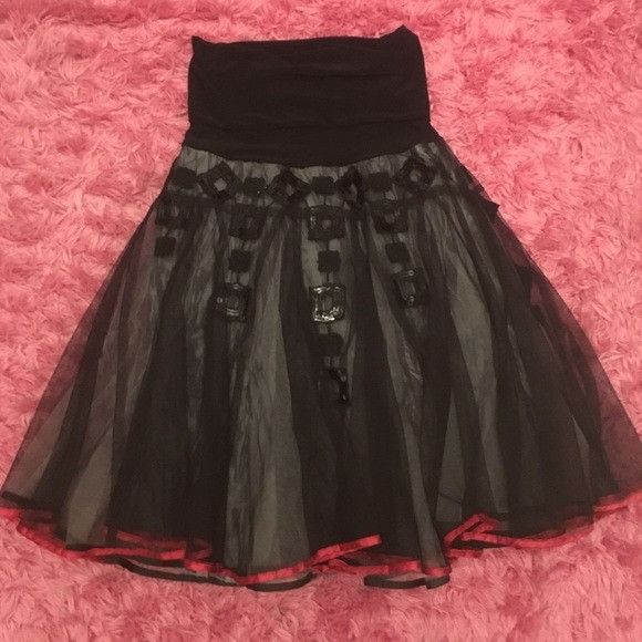 Vintage Ariella black tulle sequin fold-over full Skirt Size 27" / US 4 / IT 40 - 7 Thumbnail