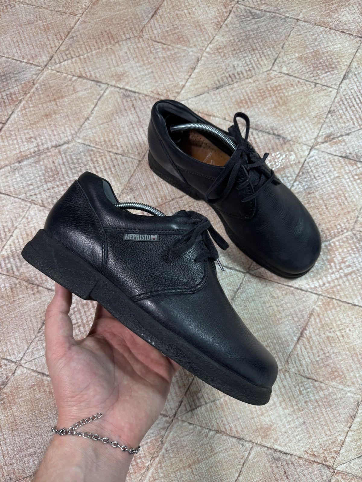 Genuine Leather × Mephisto Mephisto Leather Derby Black Shoes High Quality Casual Hype Size US 7 / EU 40 - 2 Thumbnail