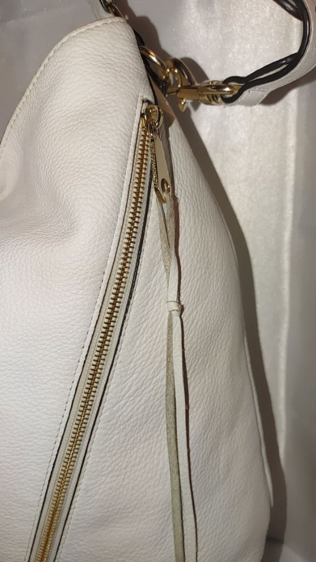 Rebecca Minkoff Rebecca Minkoff Moto Double Zip White Leather Hobo Bag Size ONE SIZE - 3 Thumbnail