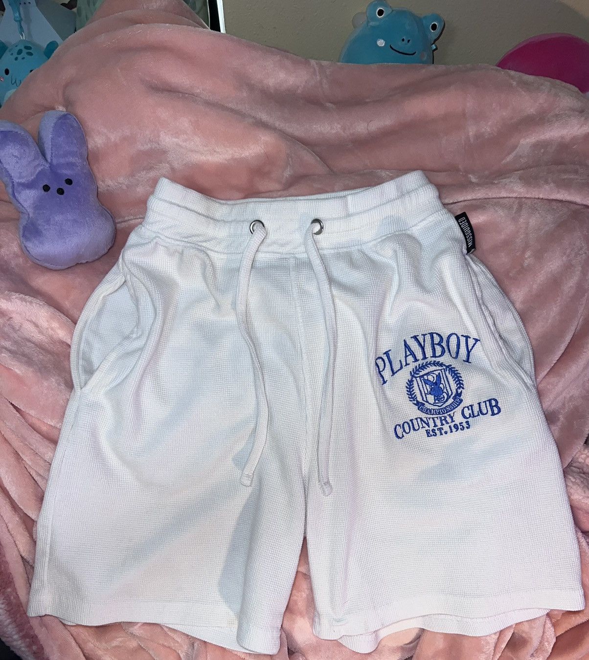 Asos Playboy Missguided sports co-ord waffle country club shorts Size 27" / US 4 / IT 40 - 13 Thumbnail