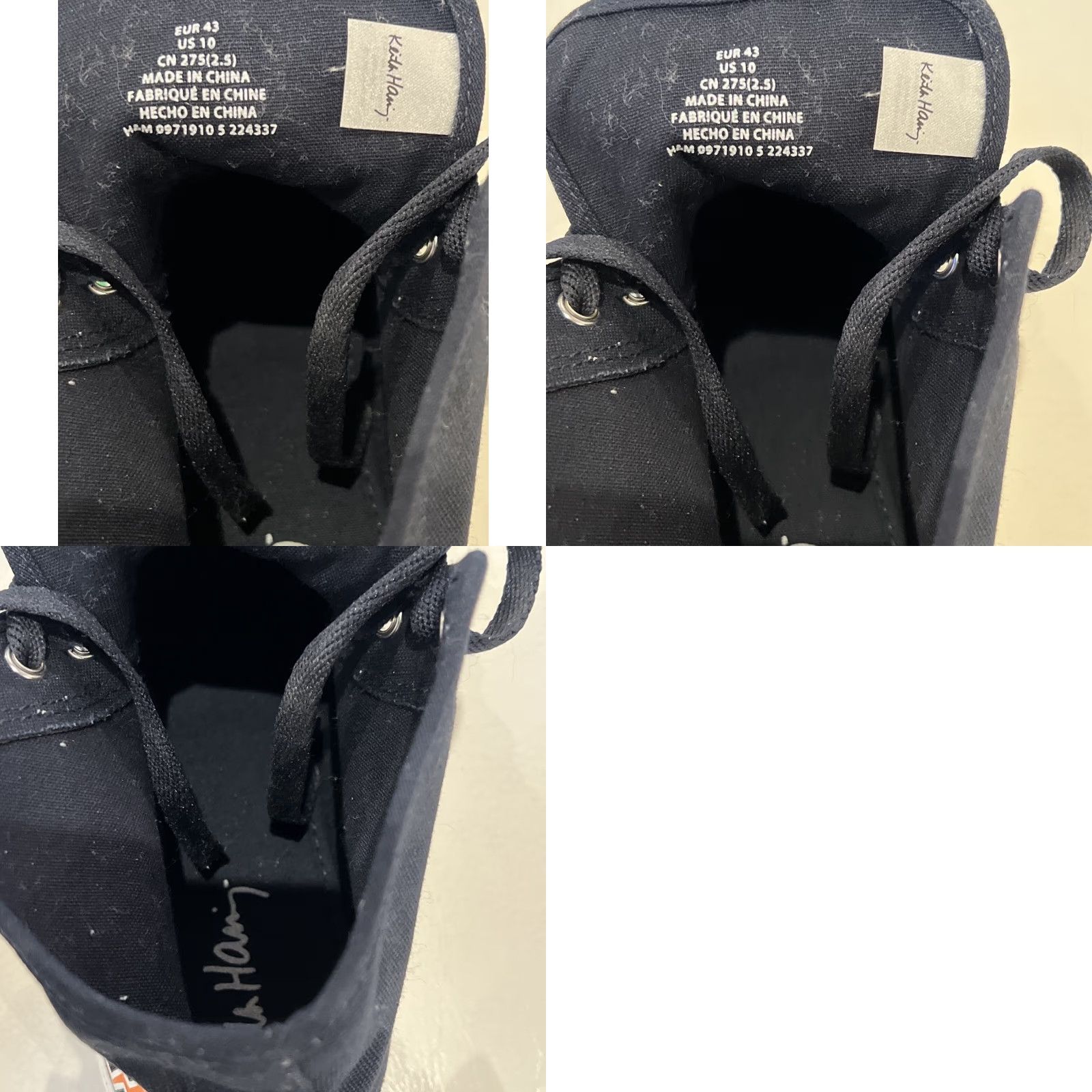 H&M VINTAGE Keith Haring by H&M Shoes Mens US 10 EU 43 Navy Hi Top Sneakers Lace Up Limited Size US M / EU 48-50 / 2 - 9 Thumbnail
