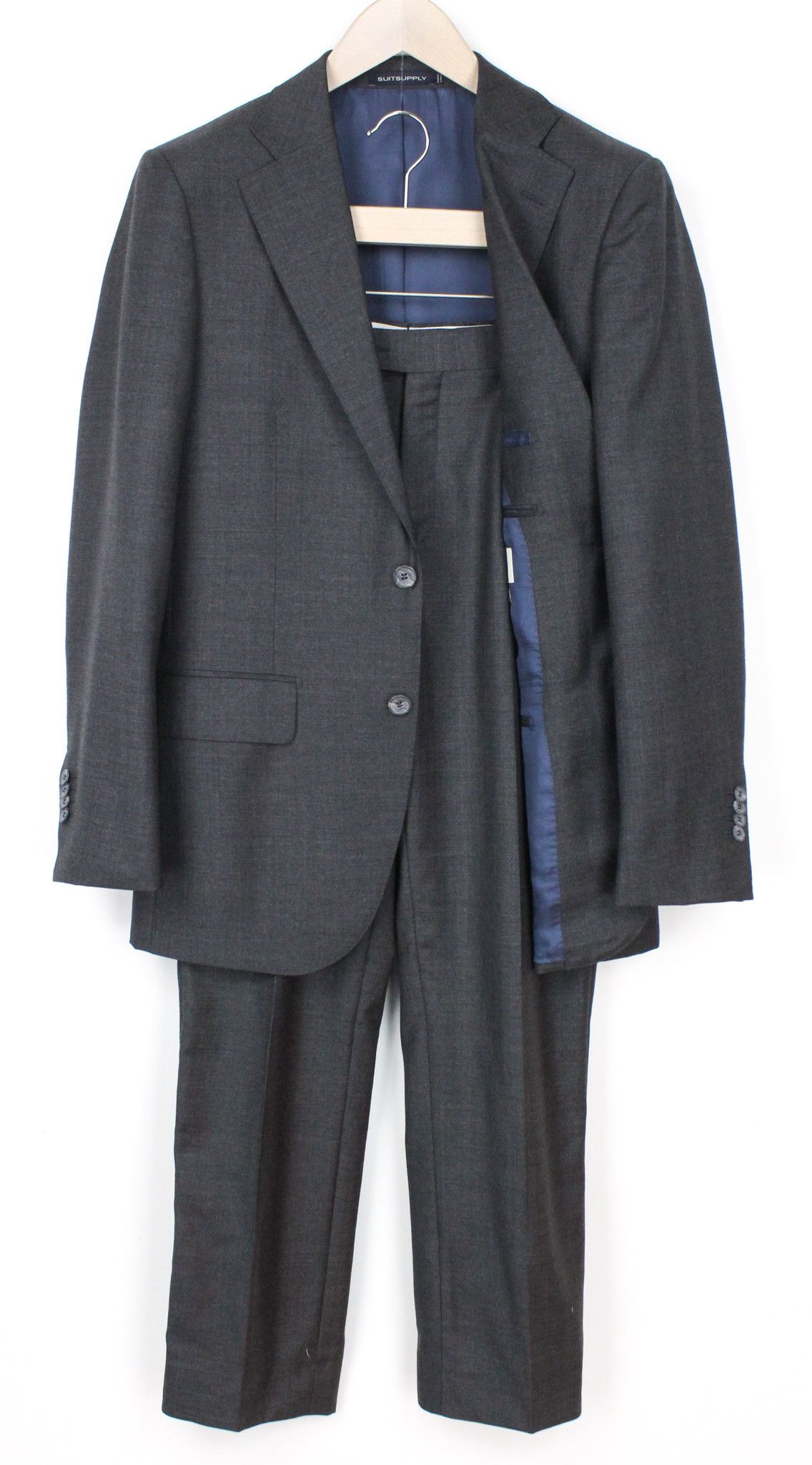 Suitsupply LAZIO UK38R Wool S110s Perennial Grey 2-Piece Slim 72240 Size 38R - 1 Thumbnail