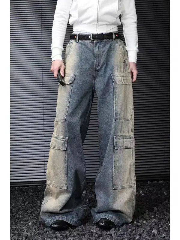 Japanese Brand VIBE Vintage washed large pocket baggy work jeans Size US 30 / EU 46 - 1 Thumbnail