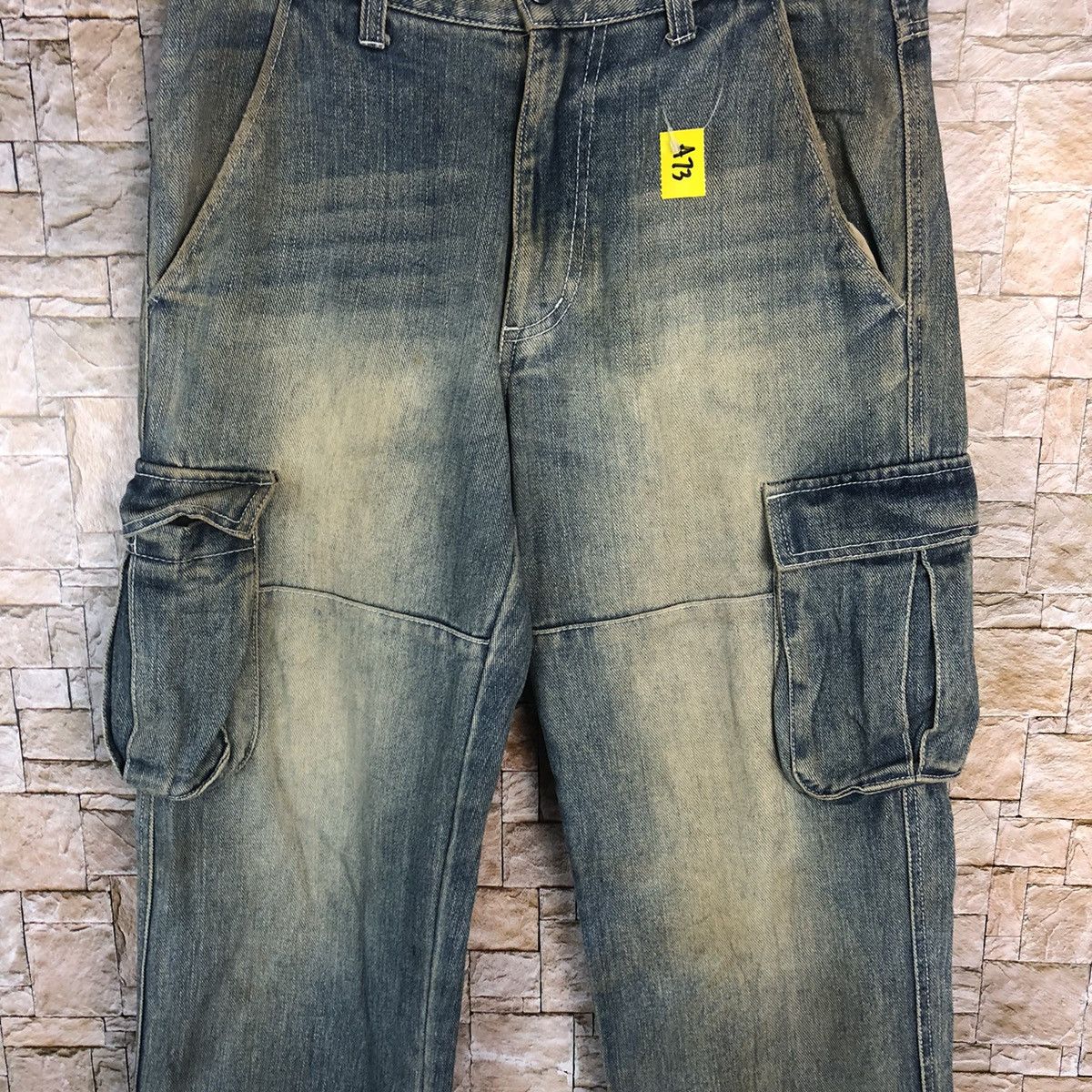 Japanese Brand Japan double knee vtg Denim faded Multipocket Pants #A73 Size US 31 - 6 Thumbnail