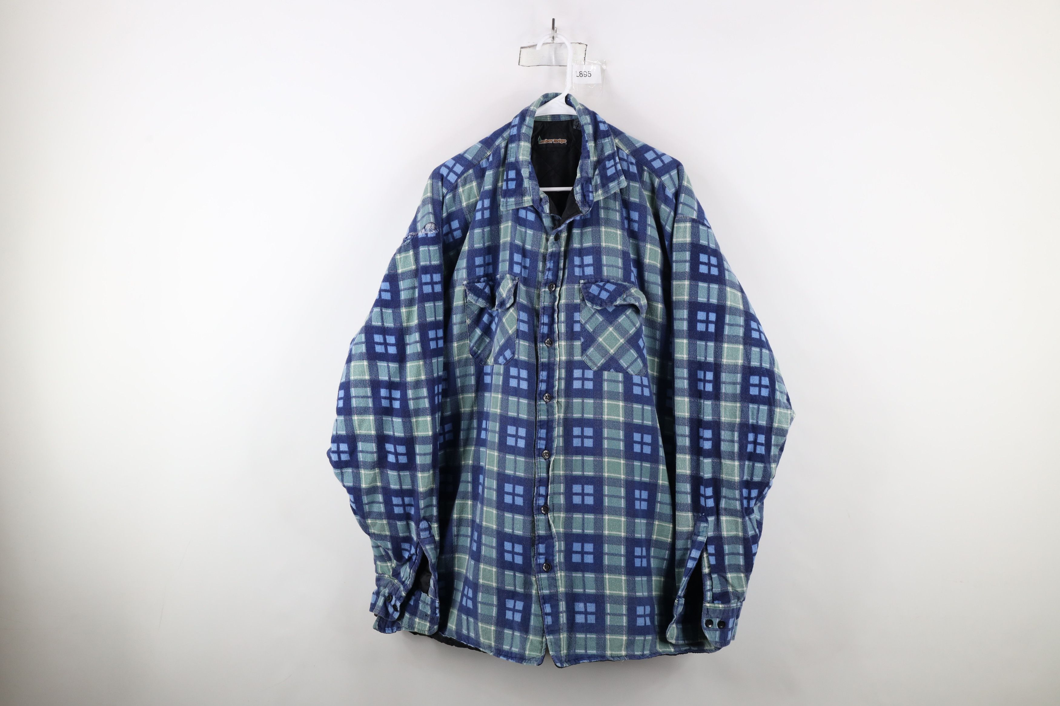 Vintage Vintage 90s Streetwear Flannel Quilted Button Shirt Jacket Size US XXL / EU 58 / 5 - 1 Thumbnail