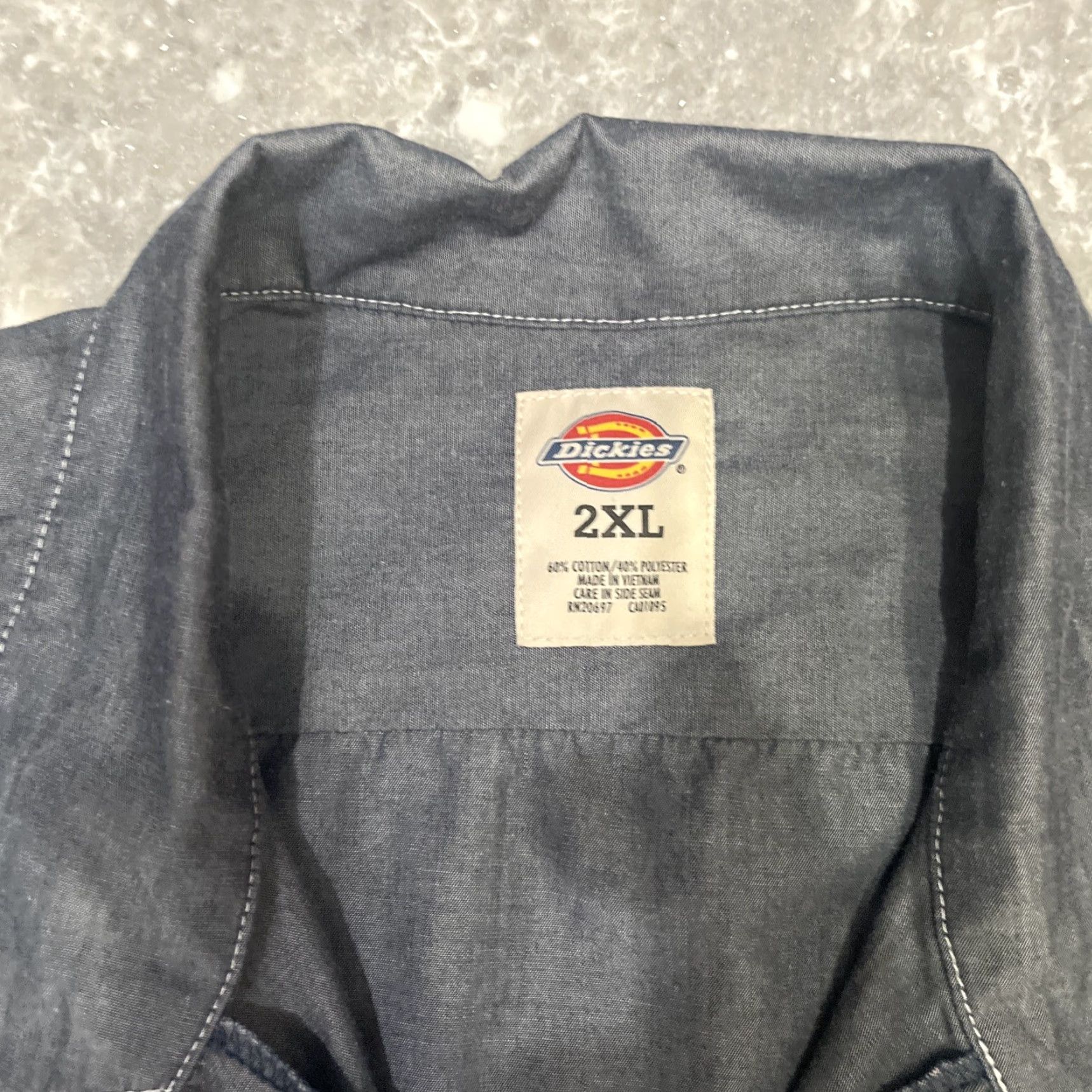 Dickies VINTAGE Dale Jr Dirty Mo Radio Dickies Gray Short Sleeve Button Up Men’s 2XL Gray Dickies Shirt 2XL Mens Womens Size US 39 - 3 Thumbnail