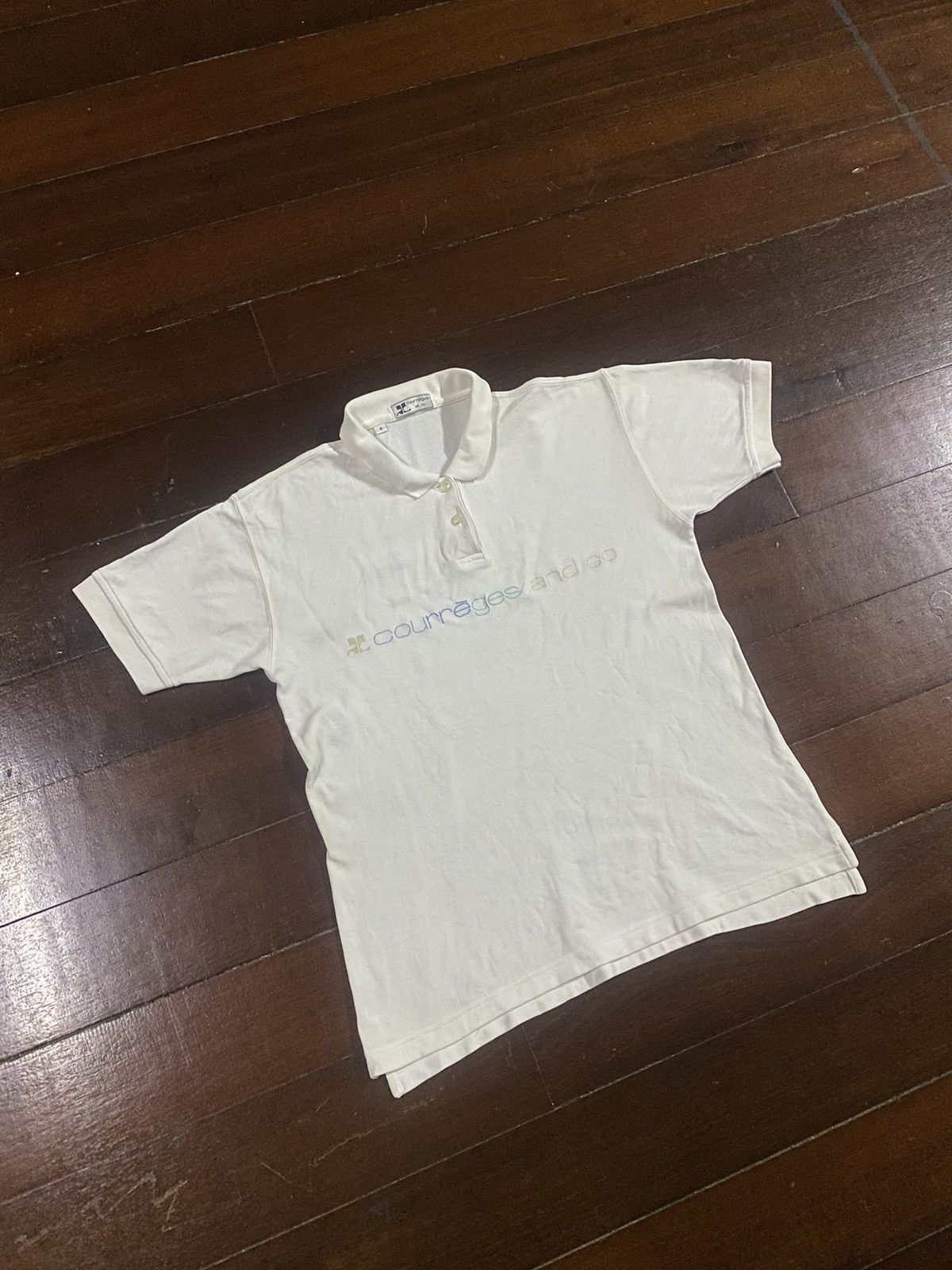 Andre Courreges Vintage Courreges big logo box logo polos Size US M / EU 48-50 / 2 - 3 Thumbnail
