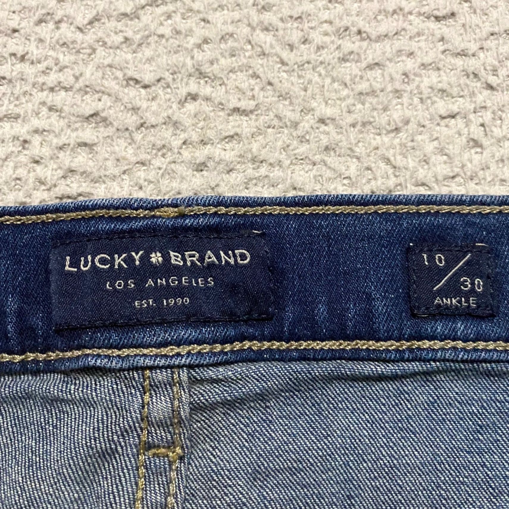 Lucky Brand Lucky Brand Jeans Blue Denim Dark Wash Ava Mid Rise Skinny Women’s 10 Regular 26in Inseam 5-Pocket Cotton Spandex" Size 32" / US 10 / IT 46 - 3 Thumbnail
