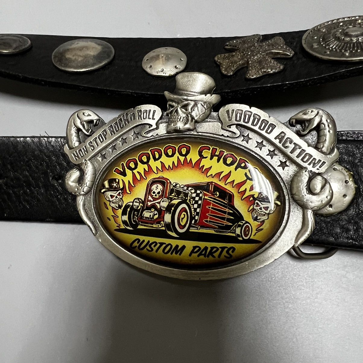 Vintage Vintage leather belt rock’n roll voodo chops Size ONE SIZE - 2 Thumbnail