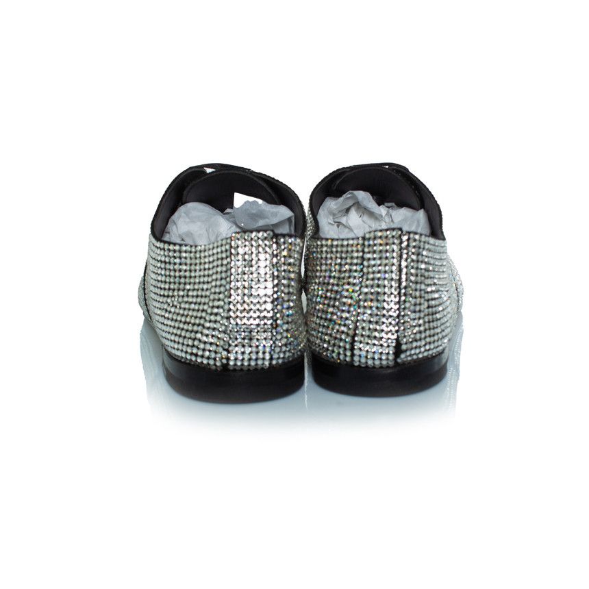 Saint Laurent Paris Saint Laurent, Lace up rhinestone derby Size US 11 / EU 44 - 3 Thumbnail