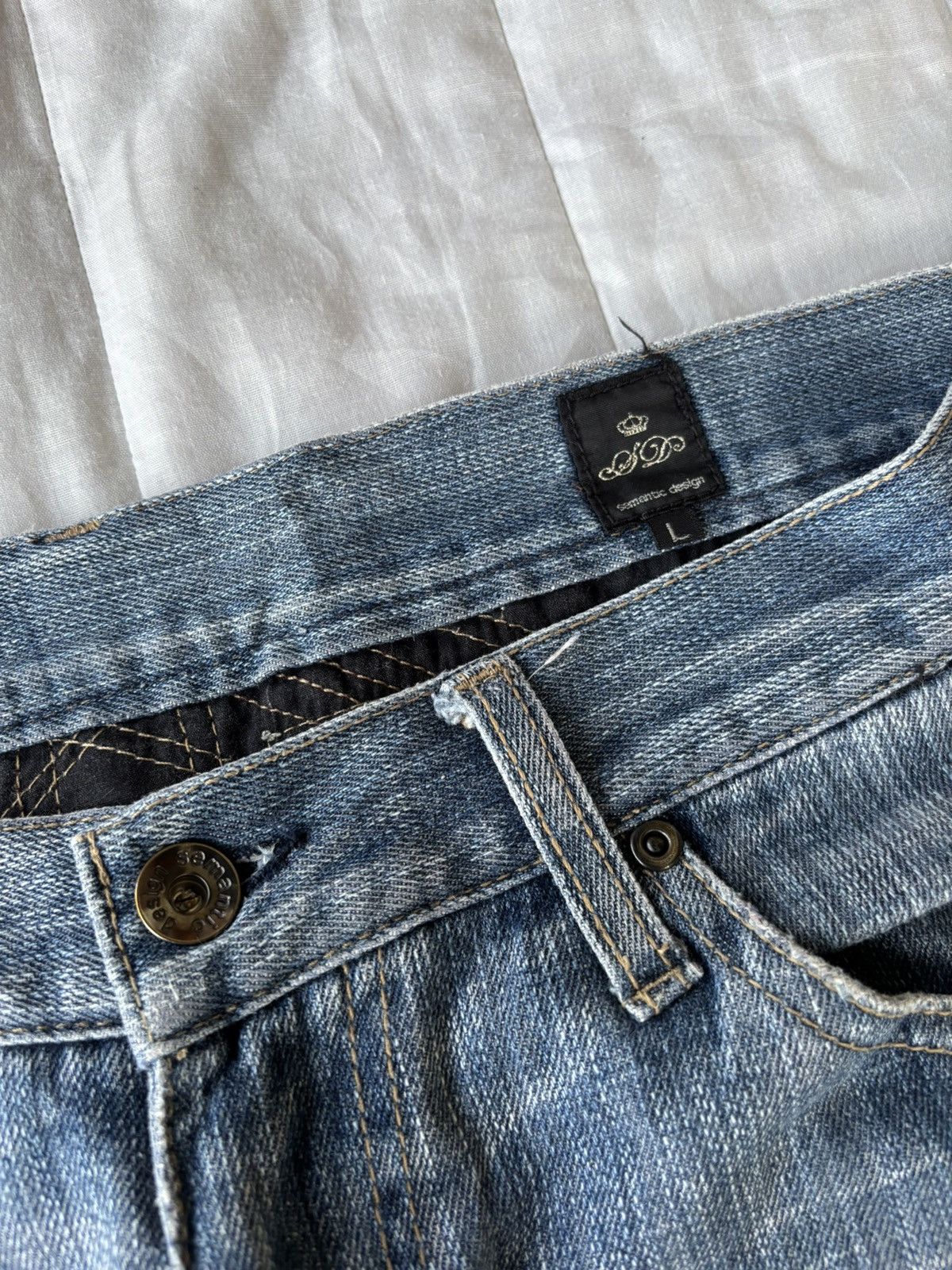 Hysteric Glamour × Le Grande Bleu (L.G.B.) × Undercover Vintage Semantic Design Patchwork Distressed Denim Jean Size US 33 - 11 Thumbnail