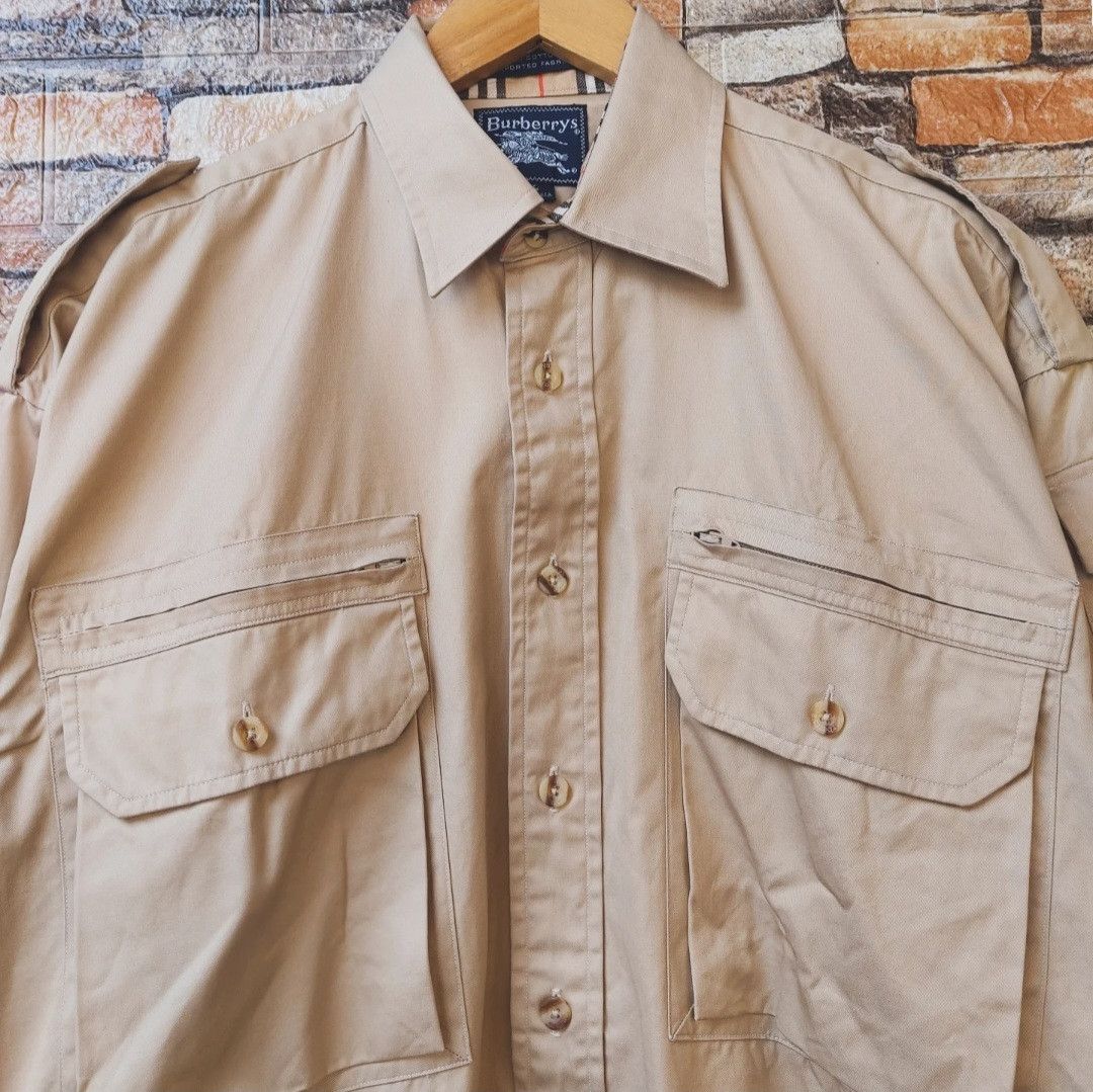 Burberry Vtg Burberry Work Shirt Long Sleeve Size US L / EU 52-54 / 3 - 5 Thumbnail