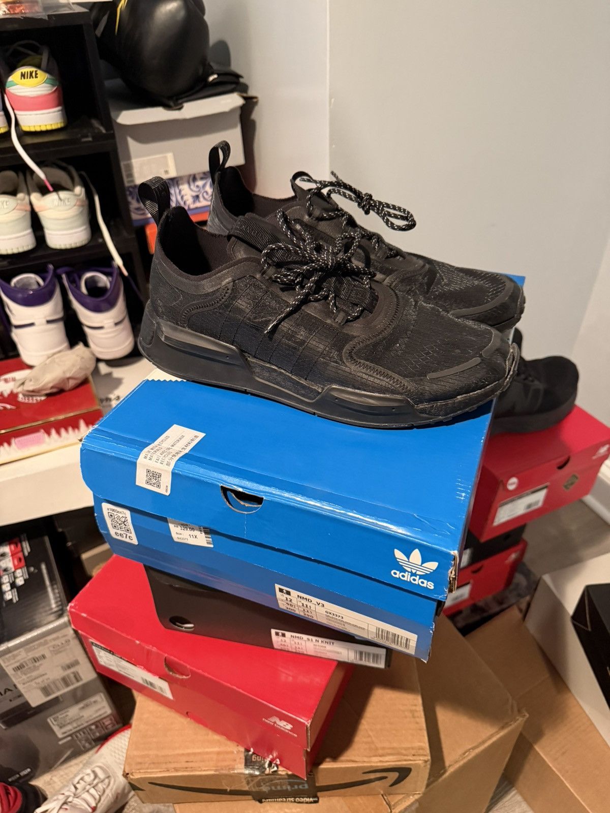 Adidas Adidas NMD V3 'Triple Black' Size US 12 / EU 45 - 1 Thumbnail