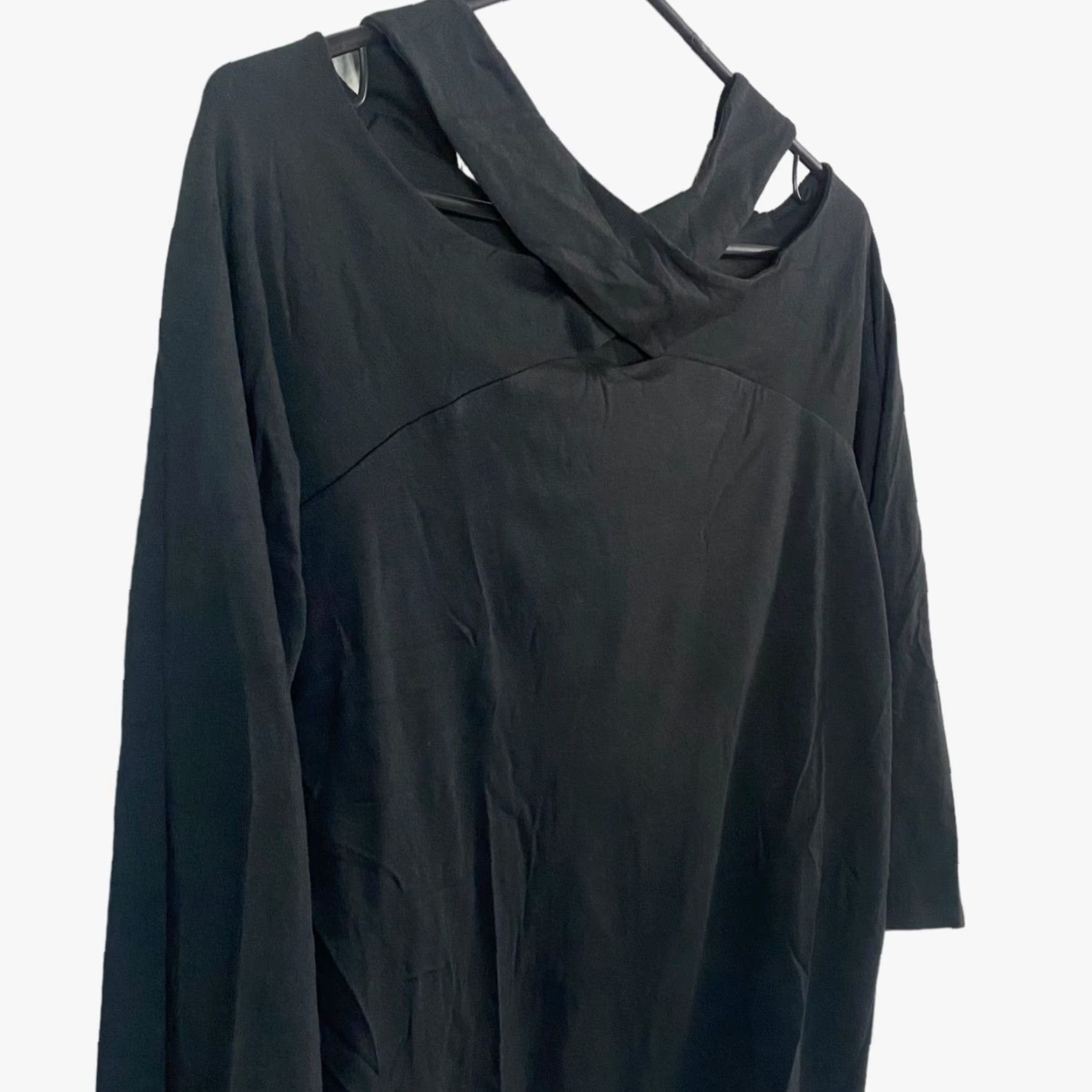 Soft Surroundings VINTAGE Soft Surrounding Cottonwood Top Womens Large Black 3/4 Sleeves Pullover Blouse Womens Large Black Criss-Cross Cotton Blend Stretch New Size L / US 10 / IT 46 - 4 Thumbnail