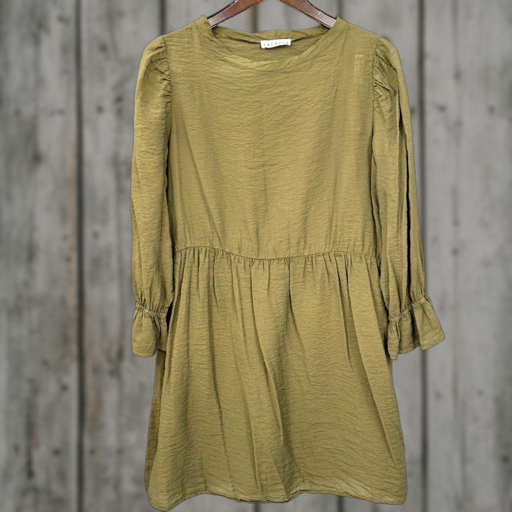 Anthropologie Lacausa Anthropologie Dress Womens M Green Mini Cottagecore Lagenlook Quiet READ Size M / US 6-8 / IT 42-44 - 1 Thumbnail