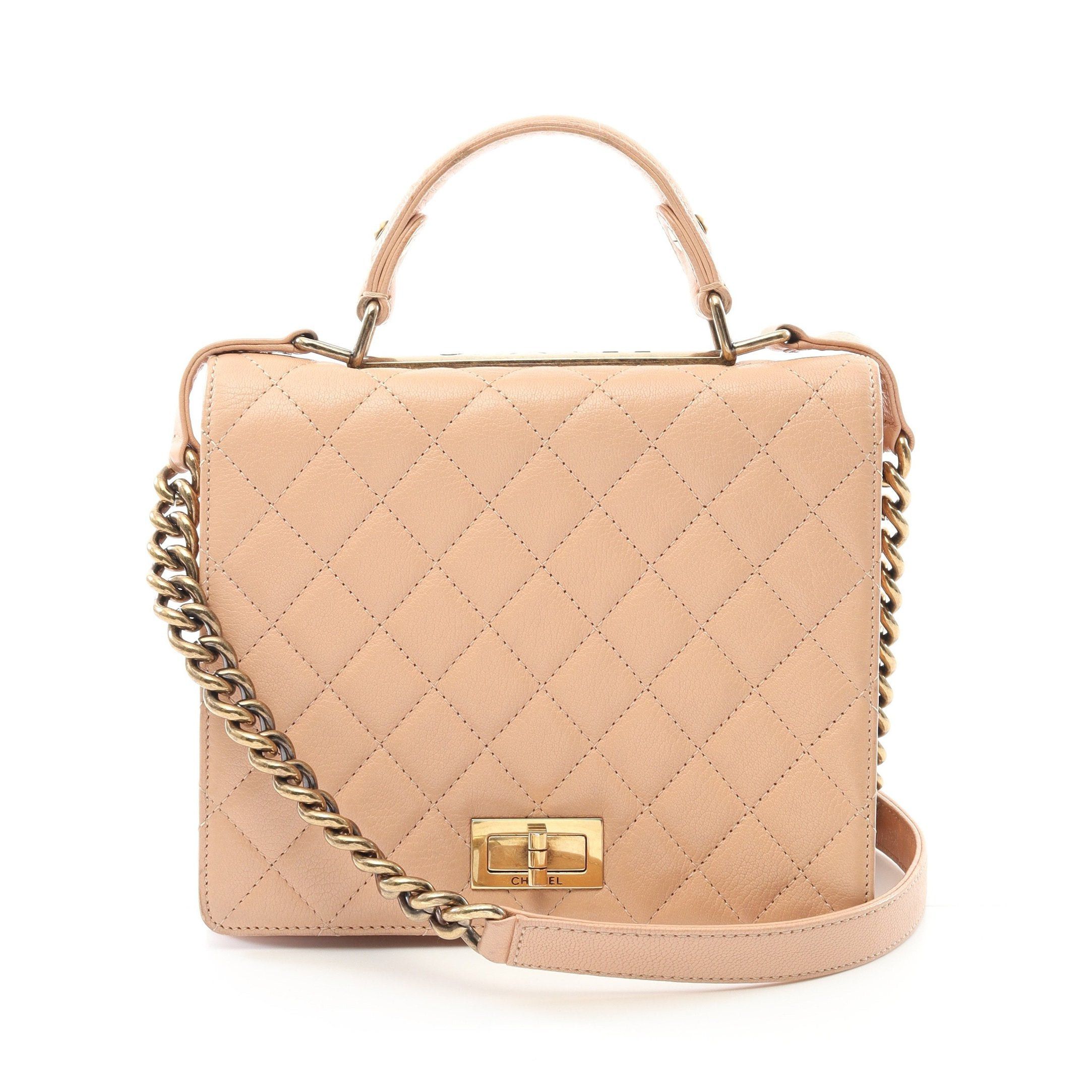 Chanel Chanel 2.55 Matelasse Shoulder Bag Leather Pink Beige Gold Hardware Size ONE SIZE - 1 Thumbnail
