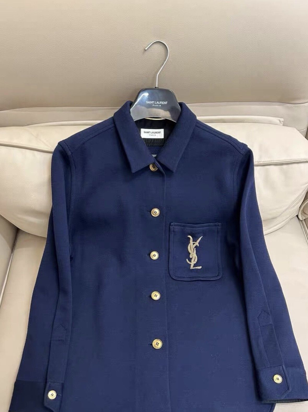 Saint Laurent Paris Saint Laurent 21SS YSL Embroidery Shirt Jacket Runway Piece Size S / US 4 / IT 40 - 1 Thumbnail