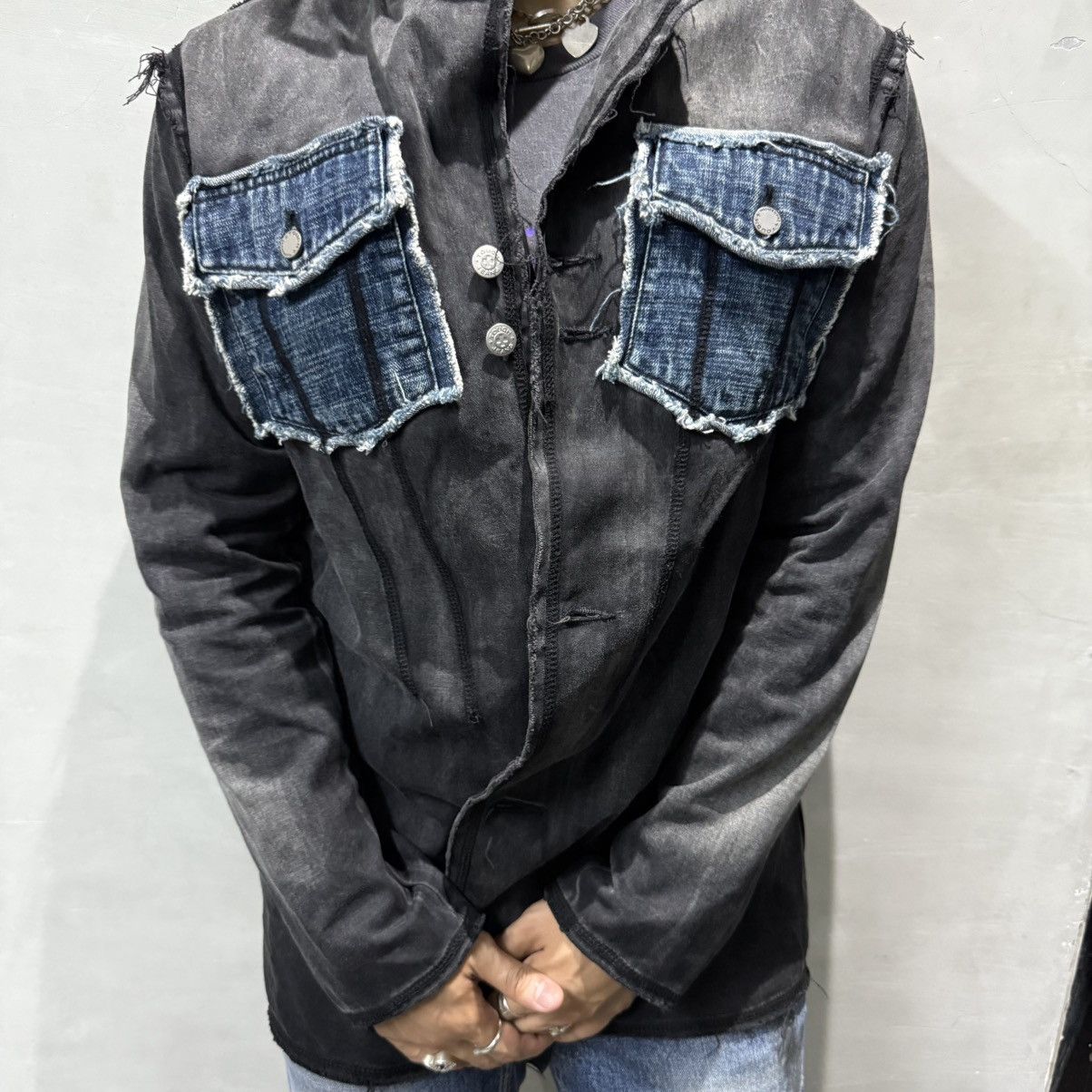 Vintage Vintage Tough Jeans Smith Distressed Western Chore Jacket Size 40L - 18 Thumbnail