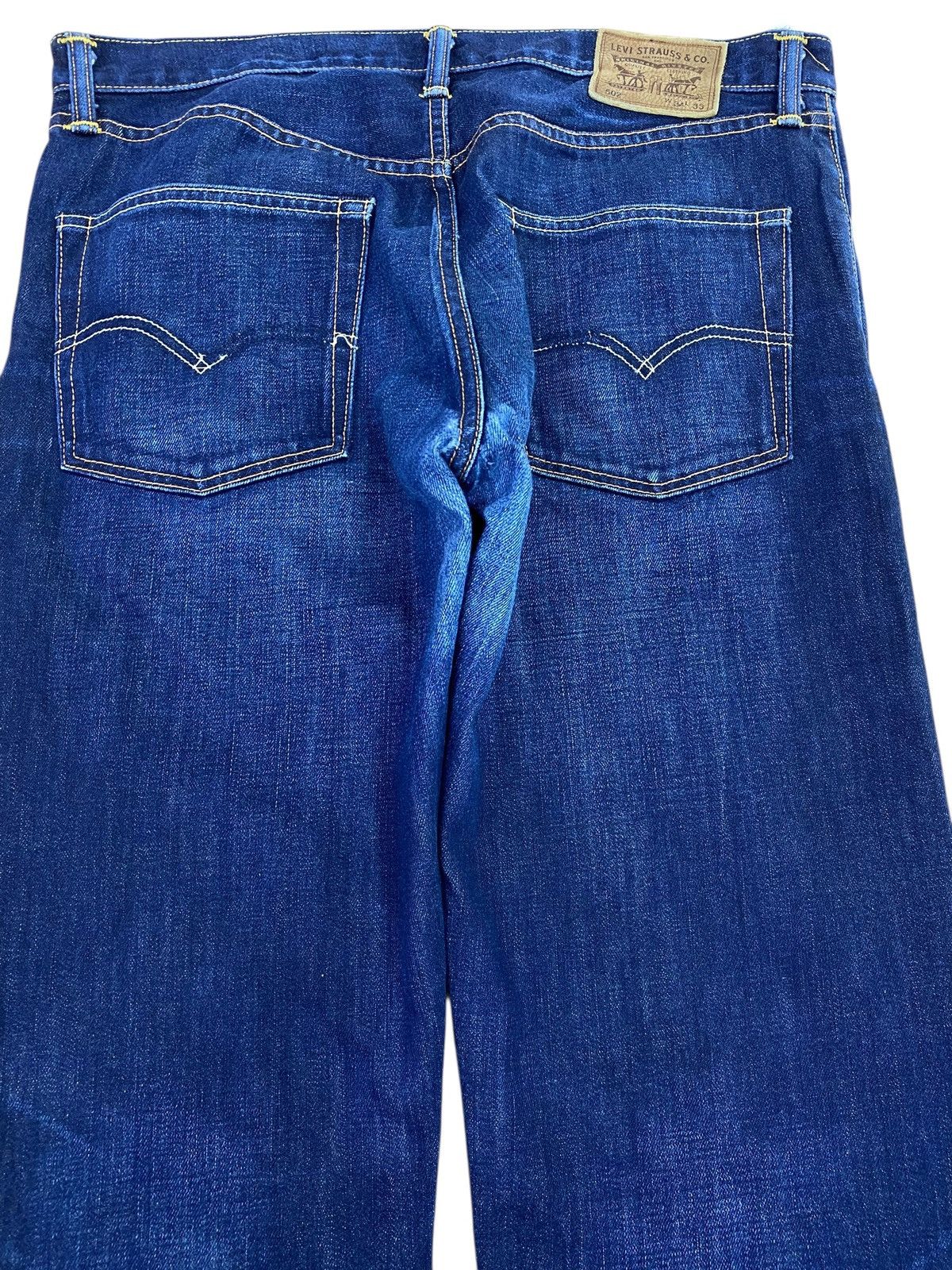 Levi's Levi’s Blue Wash Whiskered Style Straight Leg Jeans Size US 35 - 4 Thumbnail