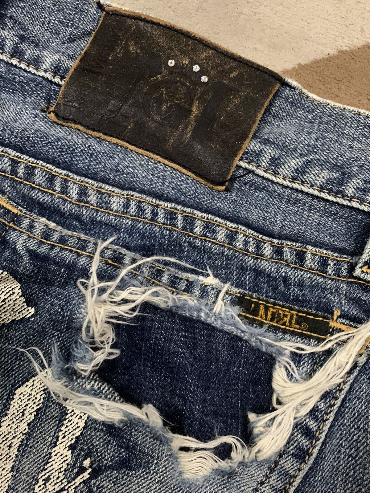 14th Addiction Vintage Japanese Brand Baggy Distressed Punk Style Jeans Size US 30 / EU 46 - 12 Thumbnail
