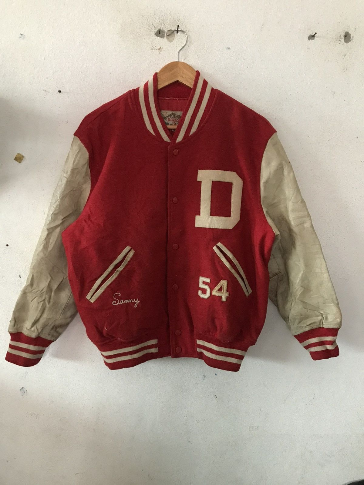 Leather Vintage D.GRACE VARSITY JACKET Size US M / EU 48-50 / 2 - 2 Thumbnail