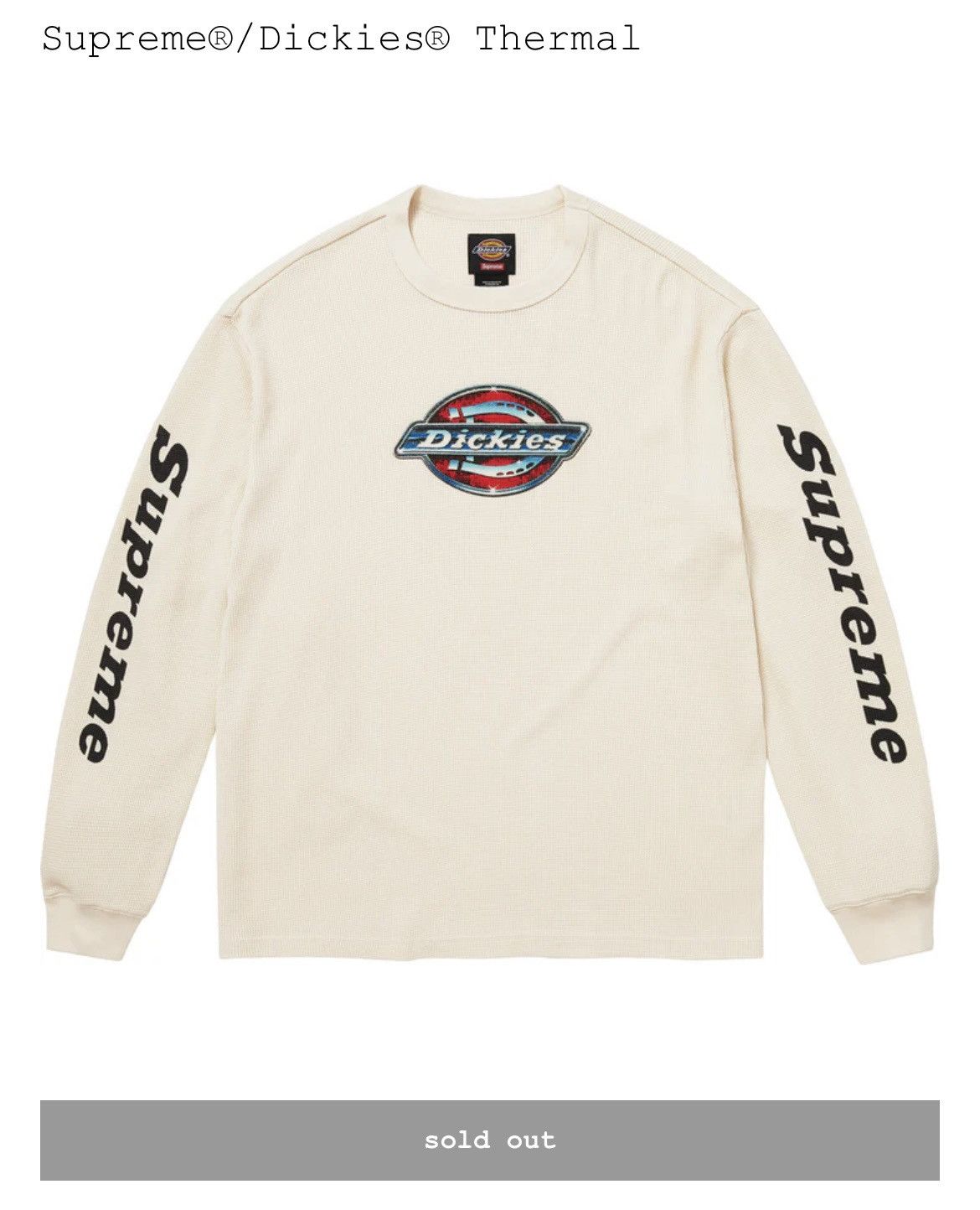 Dickies × Supreme Size Medium White Dickies x Supreme Thermal Size US M / EU 48-50 / 2 - 1 Thumbnail