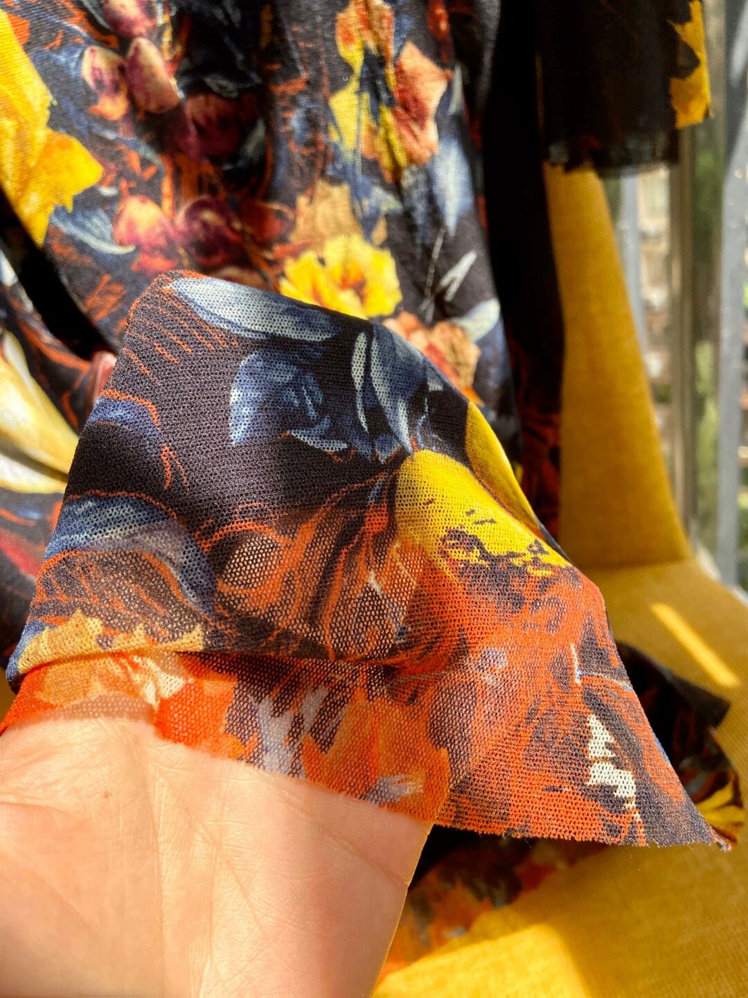 Jean Paul Gaultier JPG Off-Shoulder Tulle Floral StillLife Print Dress Size L / US 10 / IT 46 - 8 Thumbnail