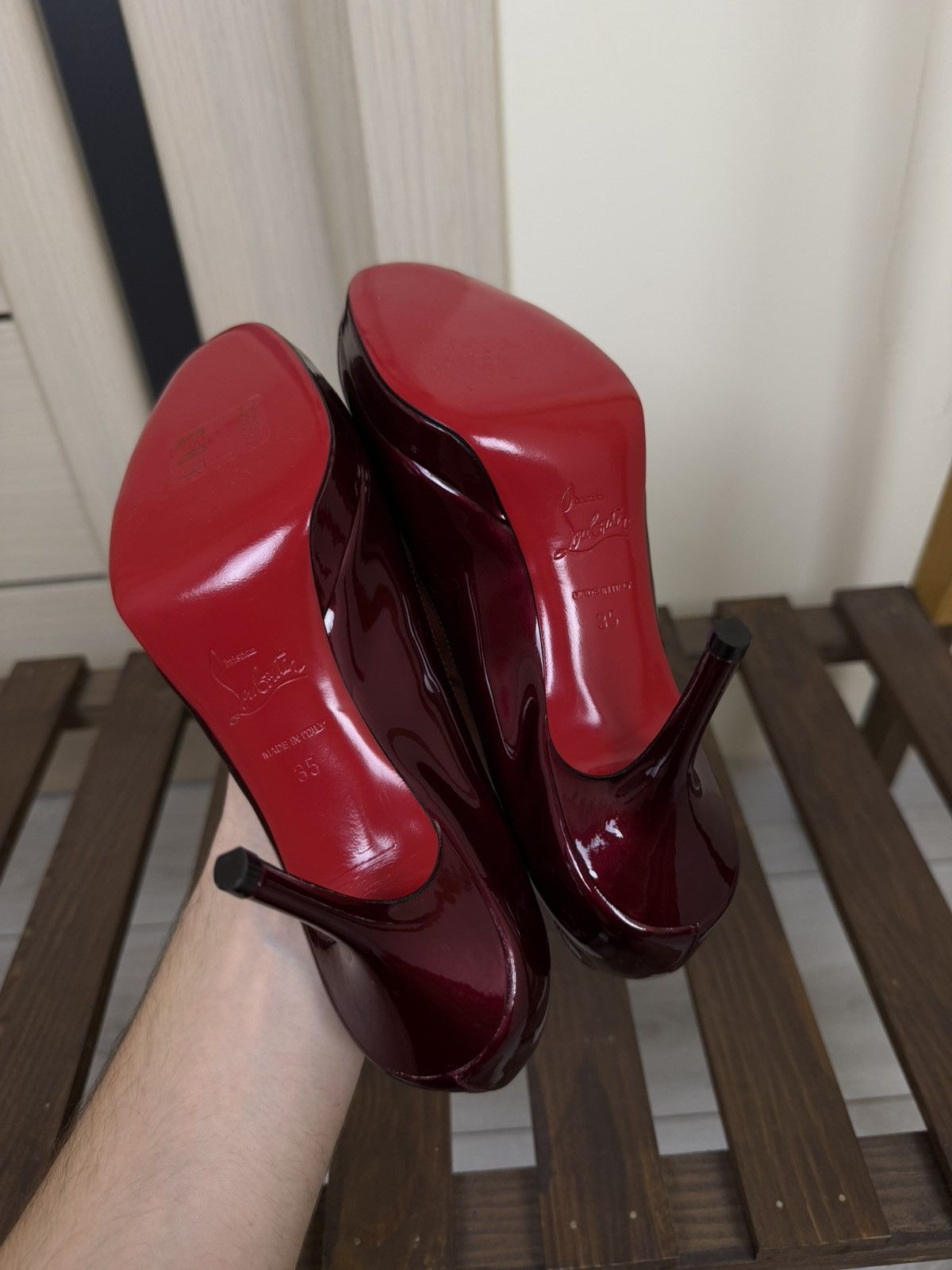 Christian Louboutin Christian Louboutin New Simple Pump Heels Rouge Red Patent Size US 5 / IT 35 - 17 Thumbnail