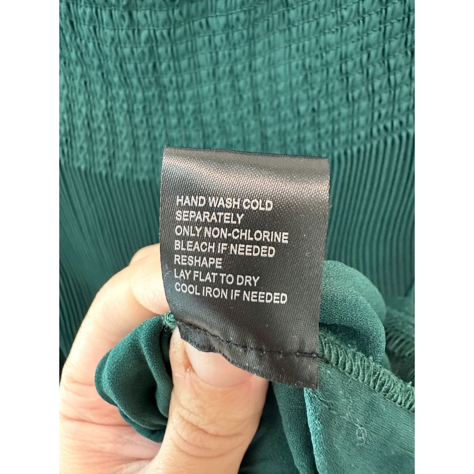 Other ALEX MARIE Green Silky Pleated Smocked Neck Lace Blouse Size L / US 10 / IT 46 - 7 Thumbnail
