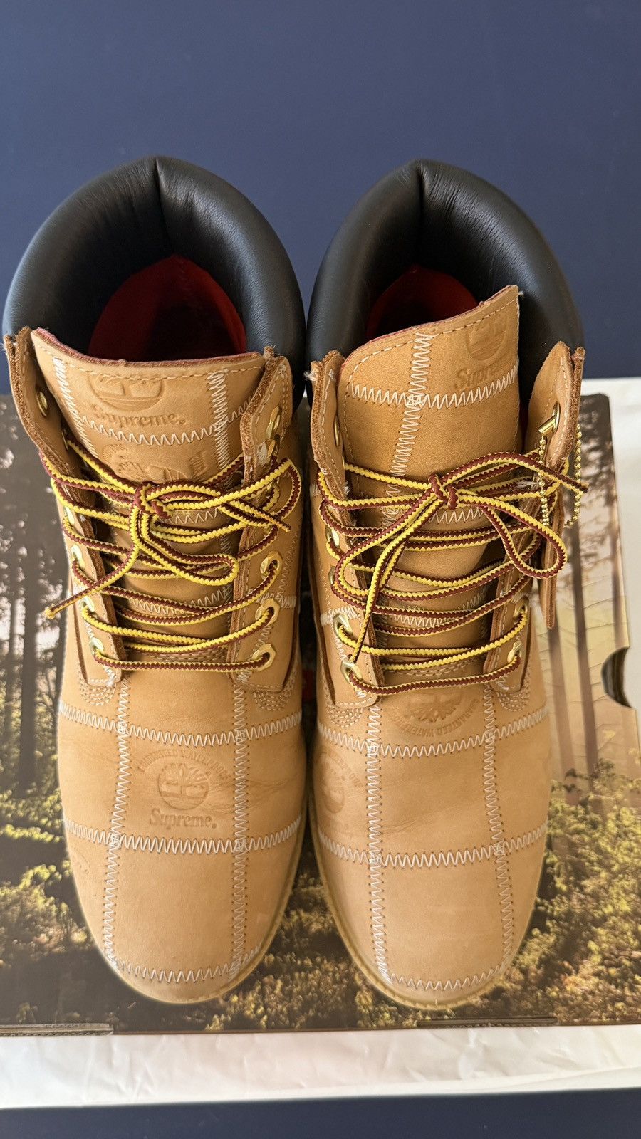 Supreme × Timberland SupremeXTimberland Premium Mid Lace Waterproof Wheat Nubuck Size US 8.5 / EU 41-42 - 4 Thumbnail