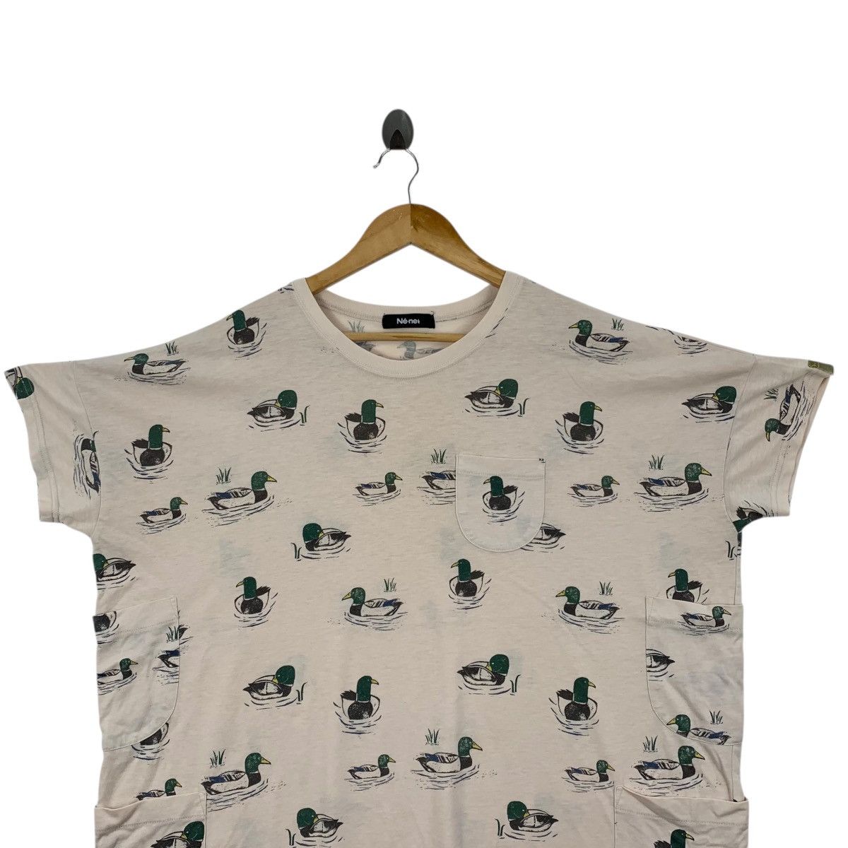 Issey Miyake NE-NET ISSEY MIYAKE Ducks Overprint Bat Short Sleeve Tshirt Size XXL / US 16-18 / IT 52-54 - 2 Thumbnail