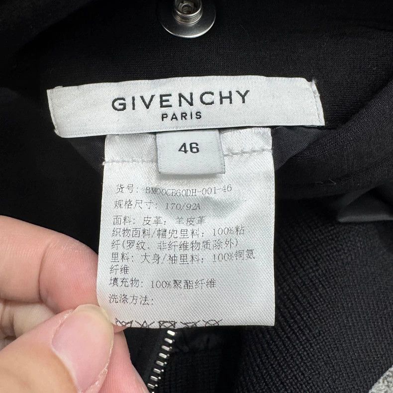 Givenchy Givenchy Size46 Black Space Cotton and Leather Sleeve Zippe Size US M / EU 48-50 / 2 - 6 Thumbnail