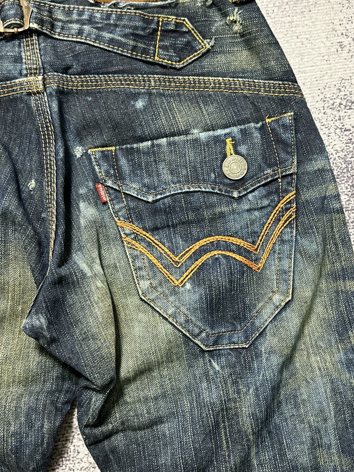 Japanese Brand 2000s Flare Edwin 411XVS Distressed Denim Y2k Size US 26 / EU 42 - 15 Thumbnail