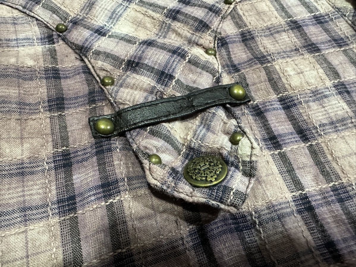If Six Was Nine × In The Attic × Japanese Brand 🔥Sick Y2K In The Attic Rivet Tribal Shirt Acid Goth Punk Size US L / EU 52-54 / 3 - 6 Thumbnail