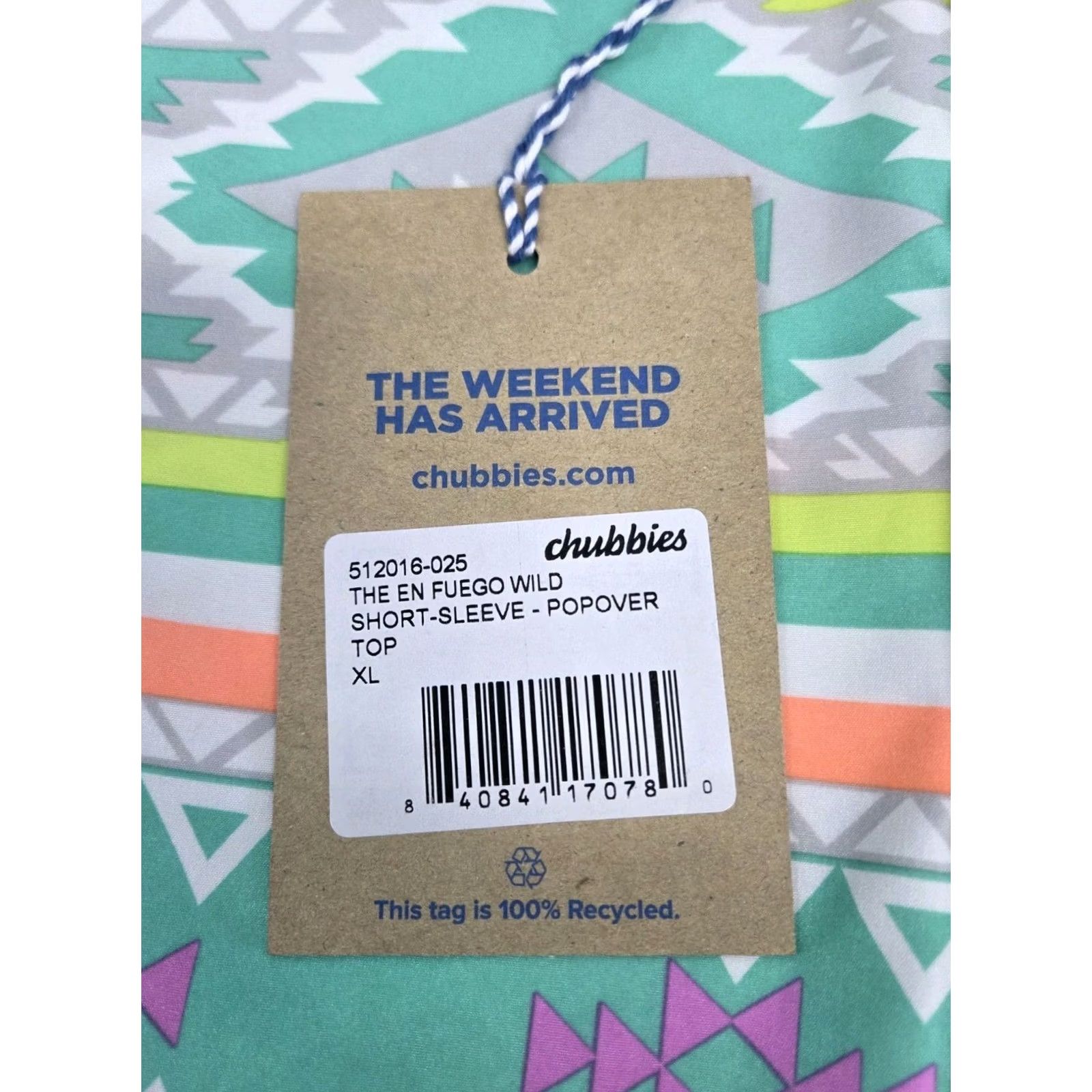 Chubbies NWT Chubbies The En Fuego Wild Short Sleeve 3 Button Up Shirt XL Aztec Multicolor Button-Down Collar Mens Size US XL / EU 56 / 4 - 4 Thumbnail