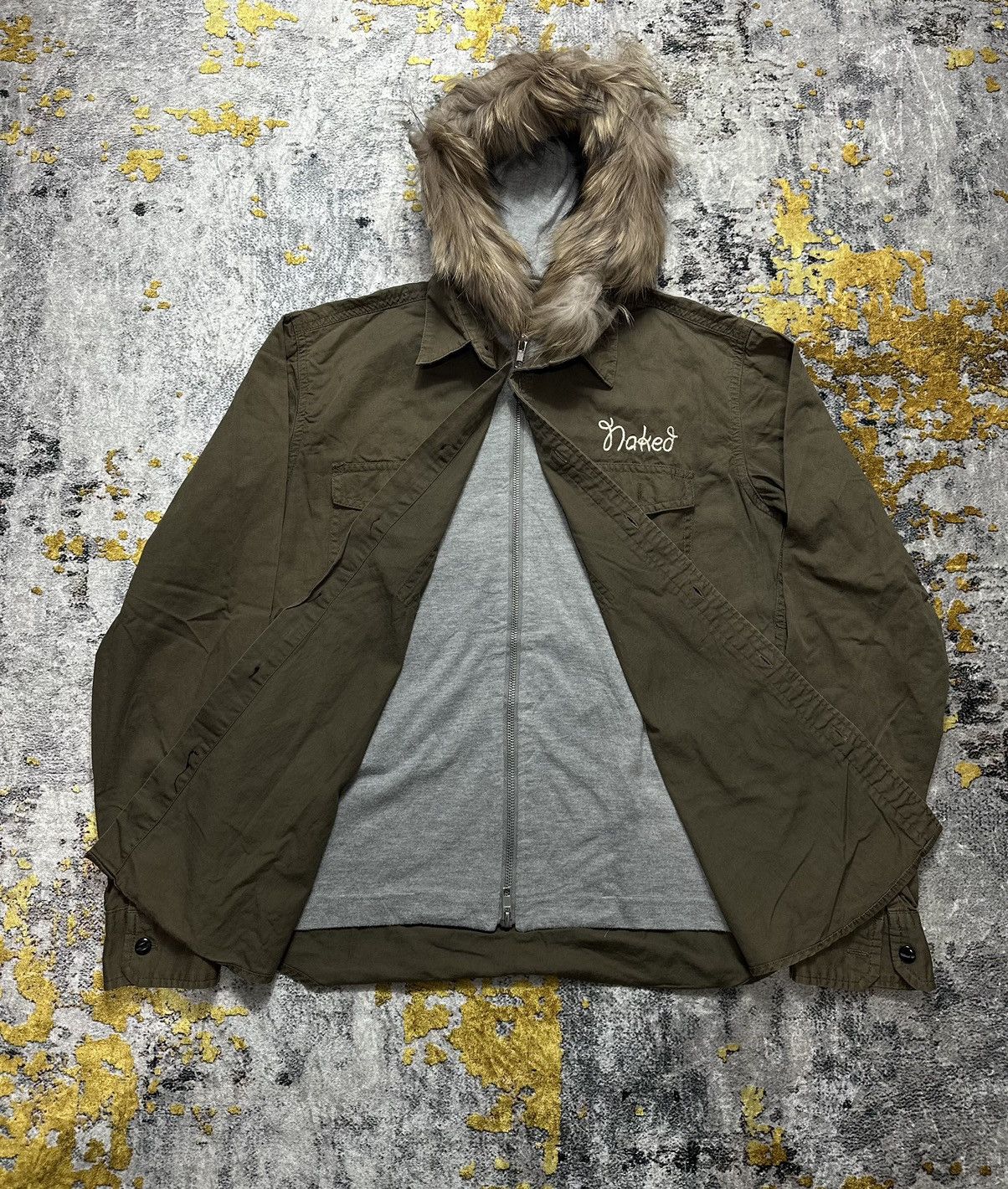 20471120 DOUBLE LAYER FUR JACKET ZIPHOODIE POEM IFSIXWASNINE STYLE Size US M / EU 48-50 / 2 - 3 Thumbnail