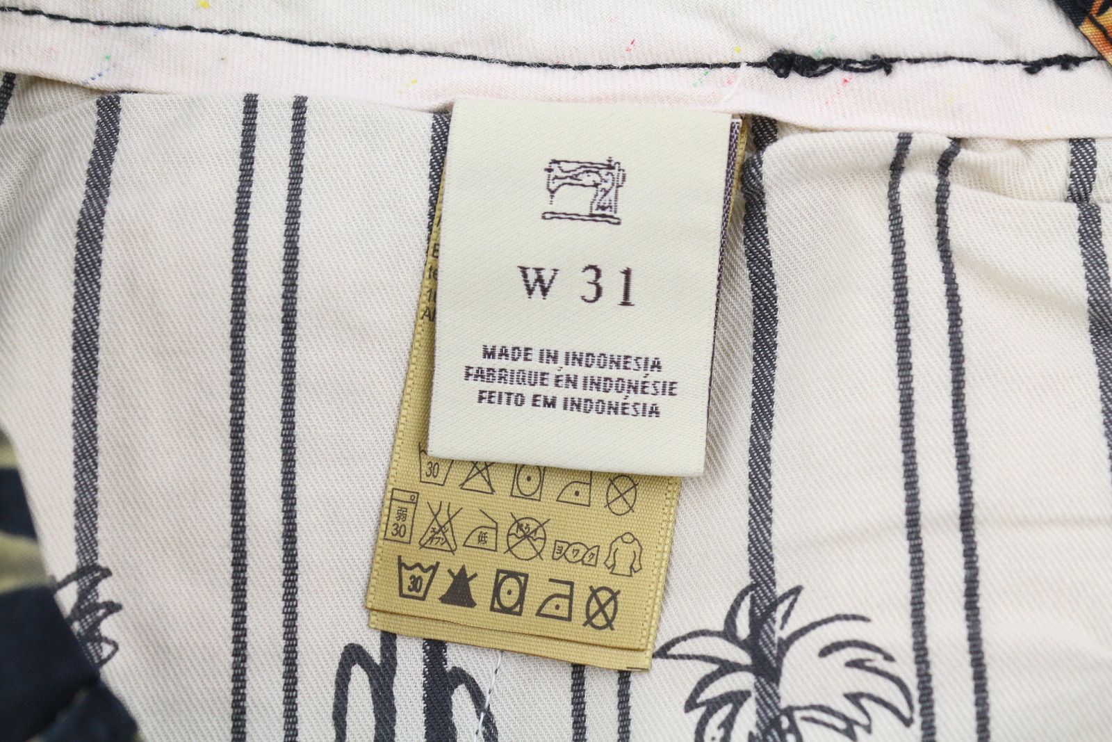 Scotch & Soda W31 Chino Dark Leafs Patterned Zip Fly Logo 84161 Size US 31 - 8 Thumbnail