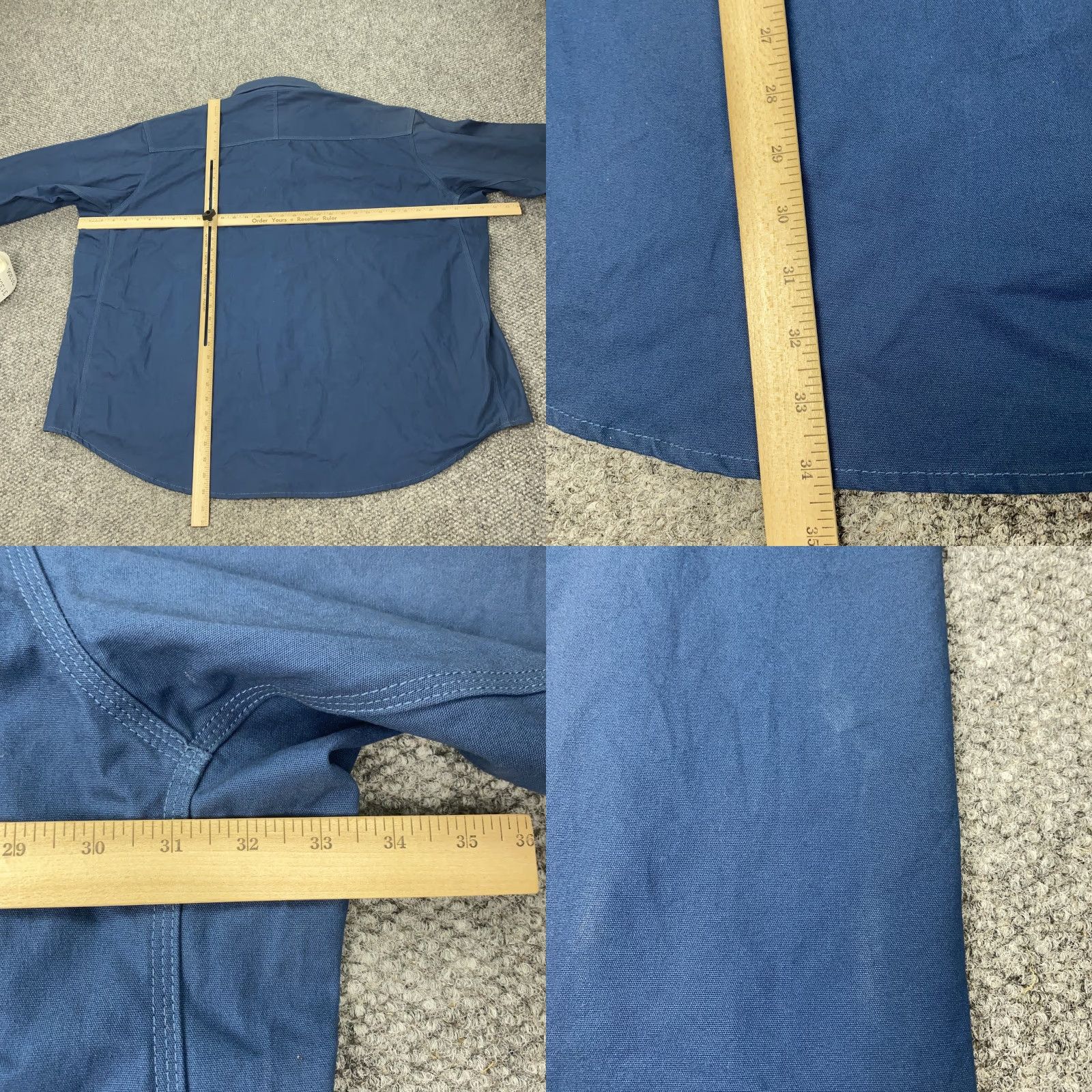 Wrangler VINTAGE None Shirt Mens 4XL Blue Workwear Casual Button-Up Long Sleeve Utility Pockets Size US XXL / EU 58 / 5 - 8 Thumbnail