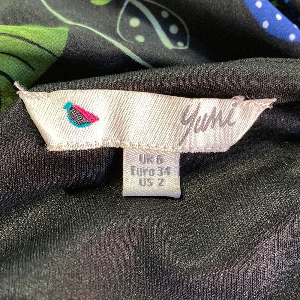 Yuri Yumi Kim Leaf Print Dress Size 2 US Side Zip Fit & Flare Min Size XS / US 0-2 / IT 36-38 - 3 Thumbnail