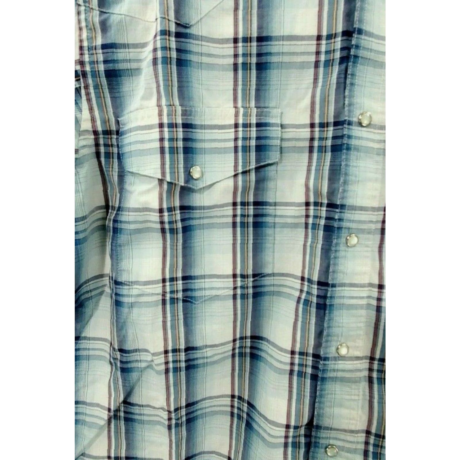 Wrangler VINTAGE WRANGLER WACH30034 Mens Size L Blue Plaid Pearl Snap Western Long Sleeve Shirt Size US L / EU 52-54 / 3 - 3 Thumbnail