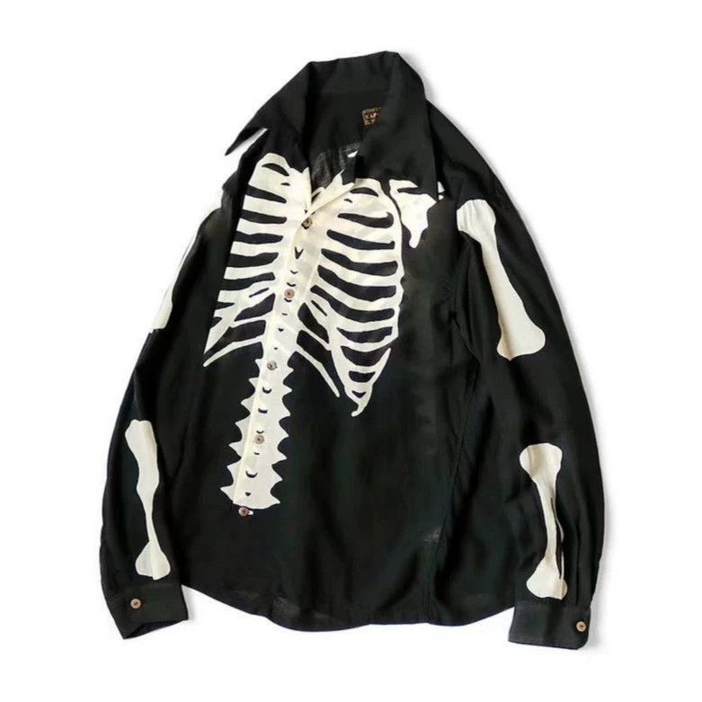 Kapital KAPITAL Skeleton Print Denim Jacket Size US XXS / EU 40 - 1 Thumbnail