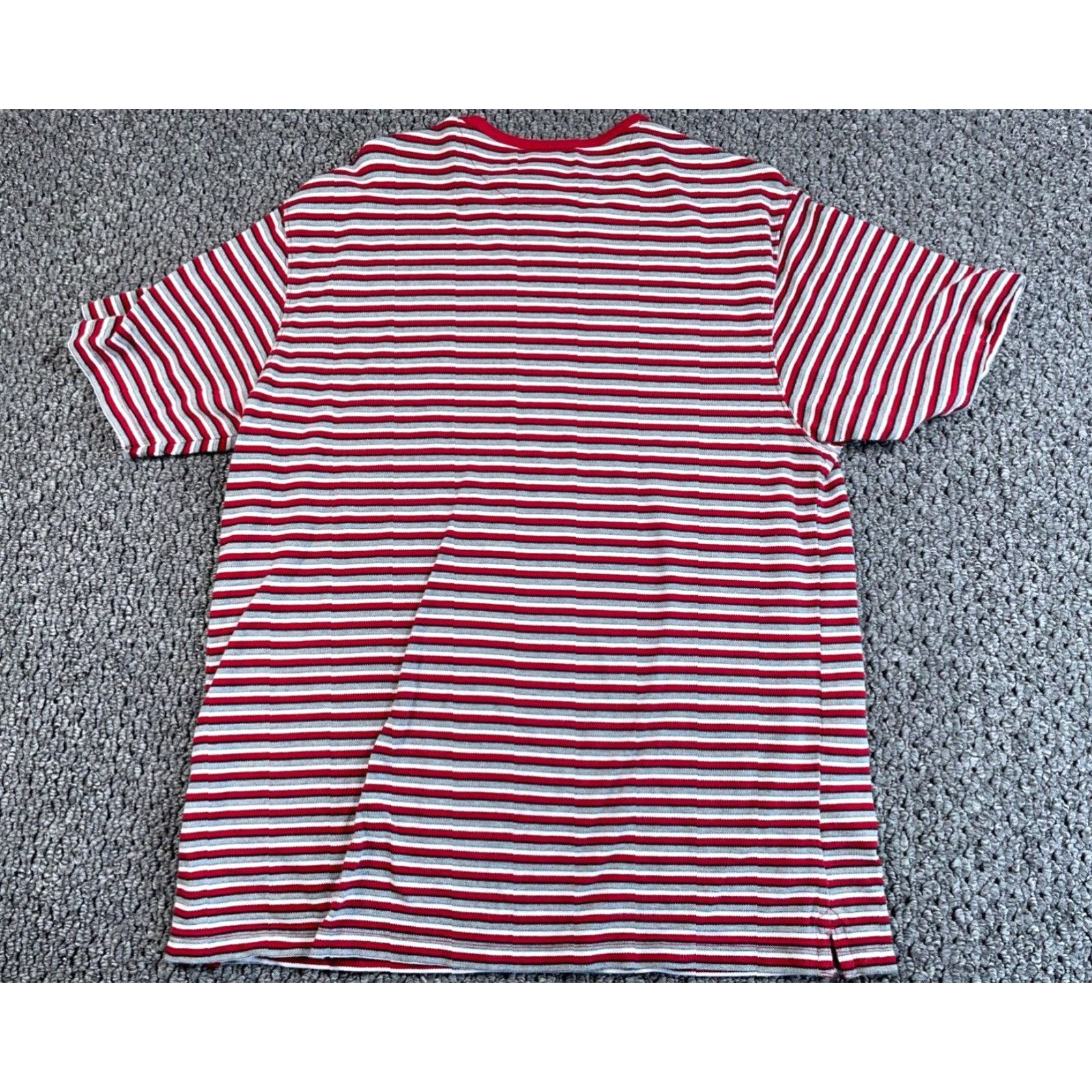 Ralph Lauren VINTAGE Chaps Ralph Lauren Striped T-Shirt Mens XL Red Gray Pique Cotton Preppy Embroidered Size US XL / EU 56 / 4 - 2 Thumbnail