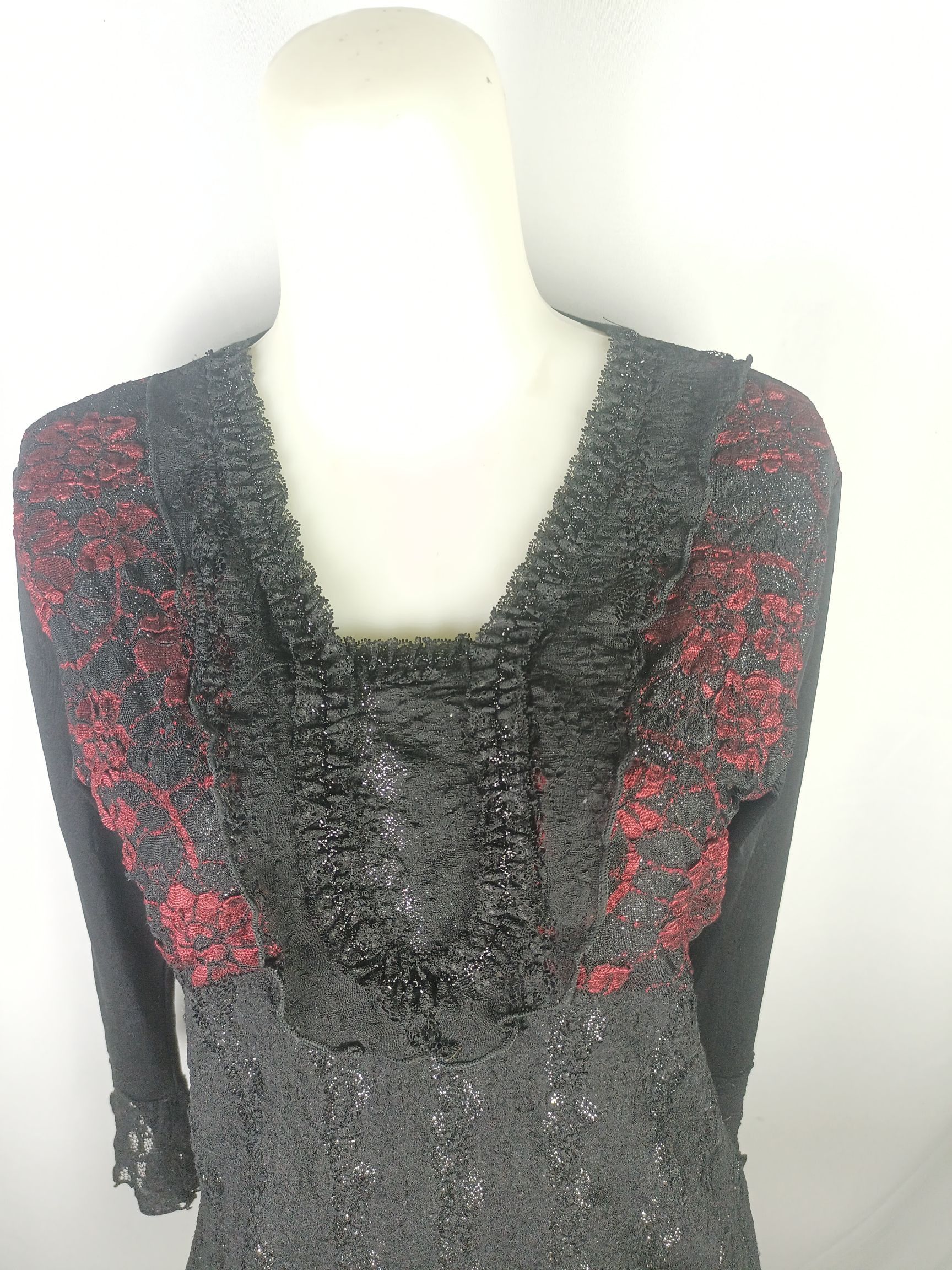 Japanese Brand × Vintage Women's Black Lace Blouse Size M / US 6-8 / IT 42-44 - 8 Thumbnail