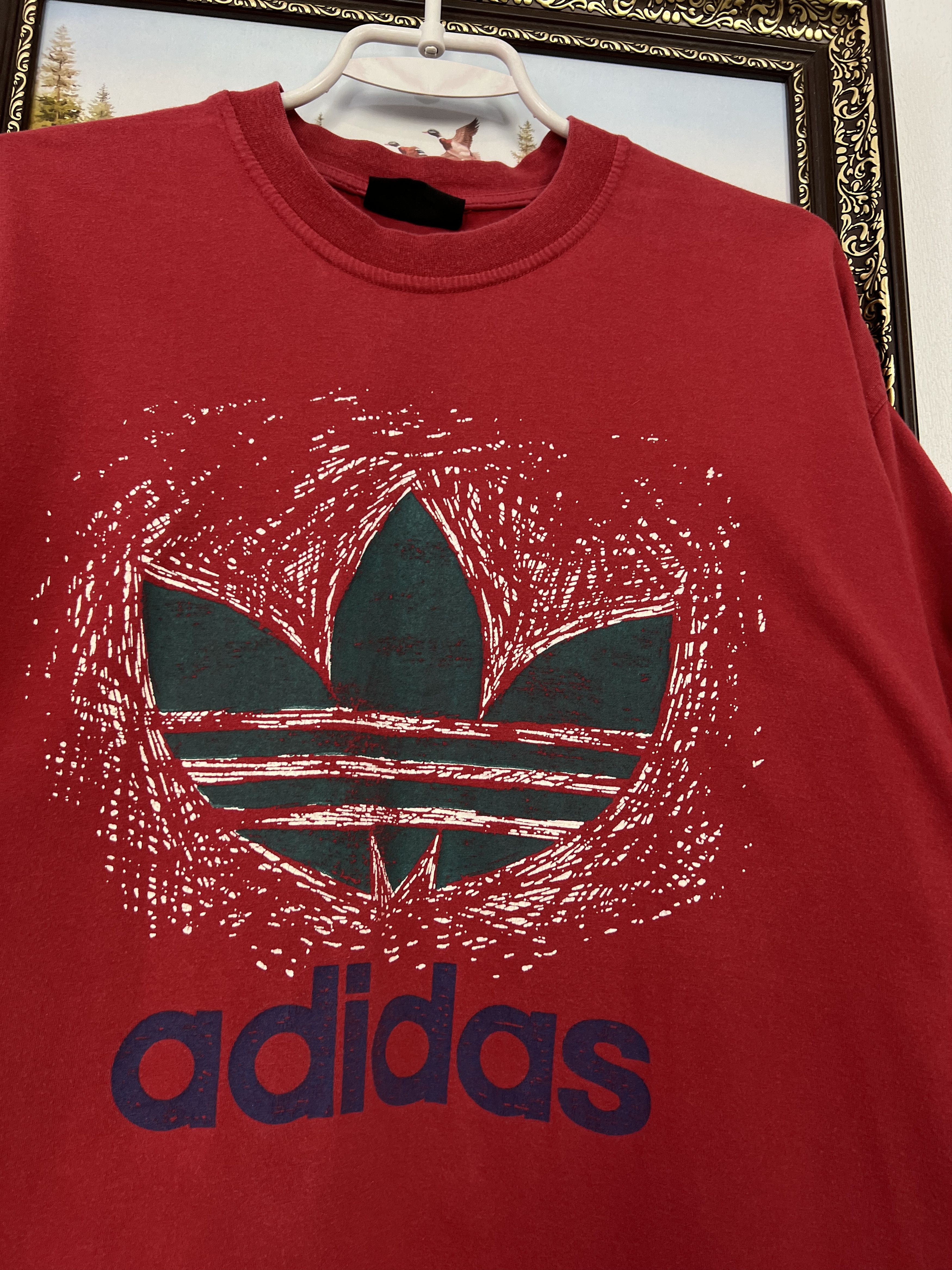 Adidas Vintage 90's Adidas Big Logo Shirt Over Print Jersey Trikot Size US M / EU 48-50 / 2 - 3 Thumbnail