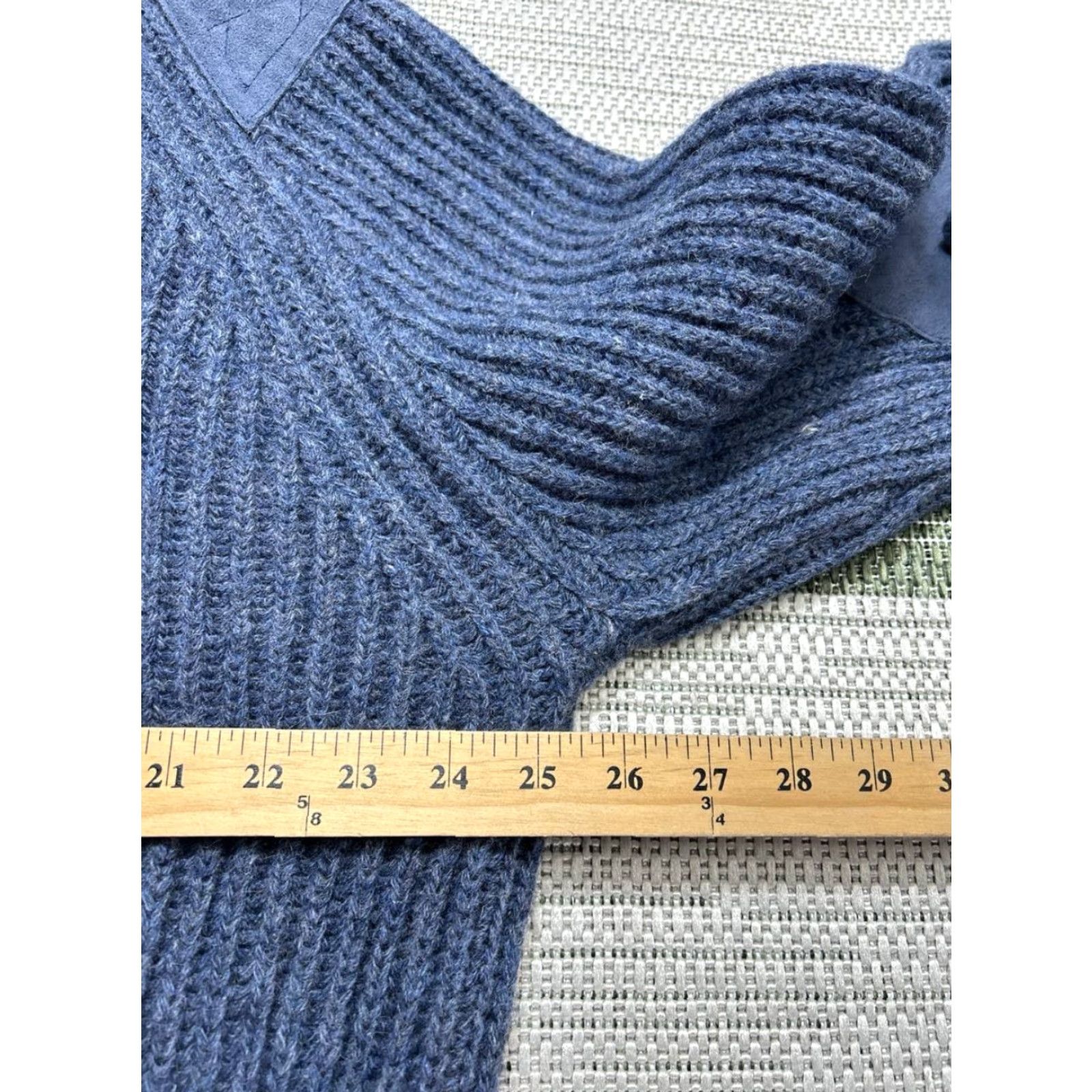 Vintage Brenire Mens Sweater XL Blue Wool Knit Pullover - Crew Neck, Long Sleeve, Casual, Regular Fit, Winter Winter, Knit, Pullover, Solid, 2XL, Men Size US XXL / EU 58 / 5 - 5 Thumbnail