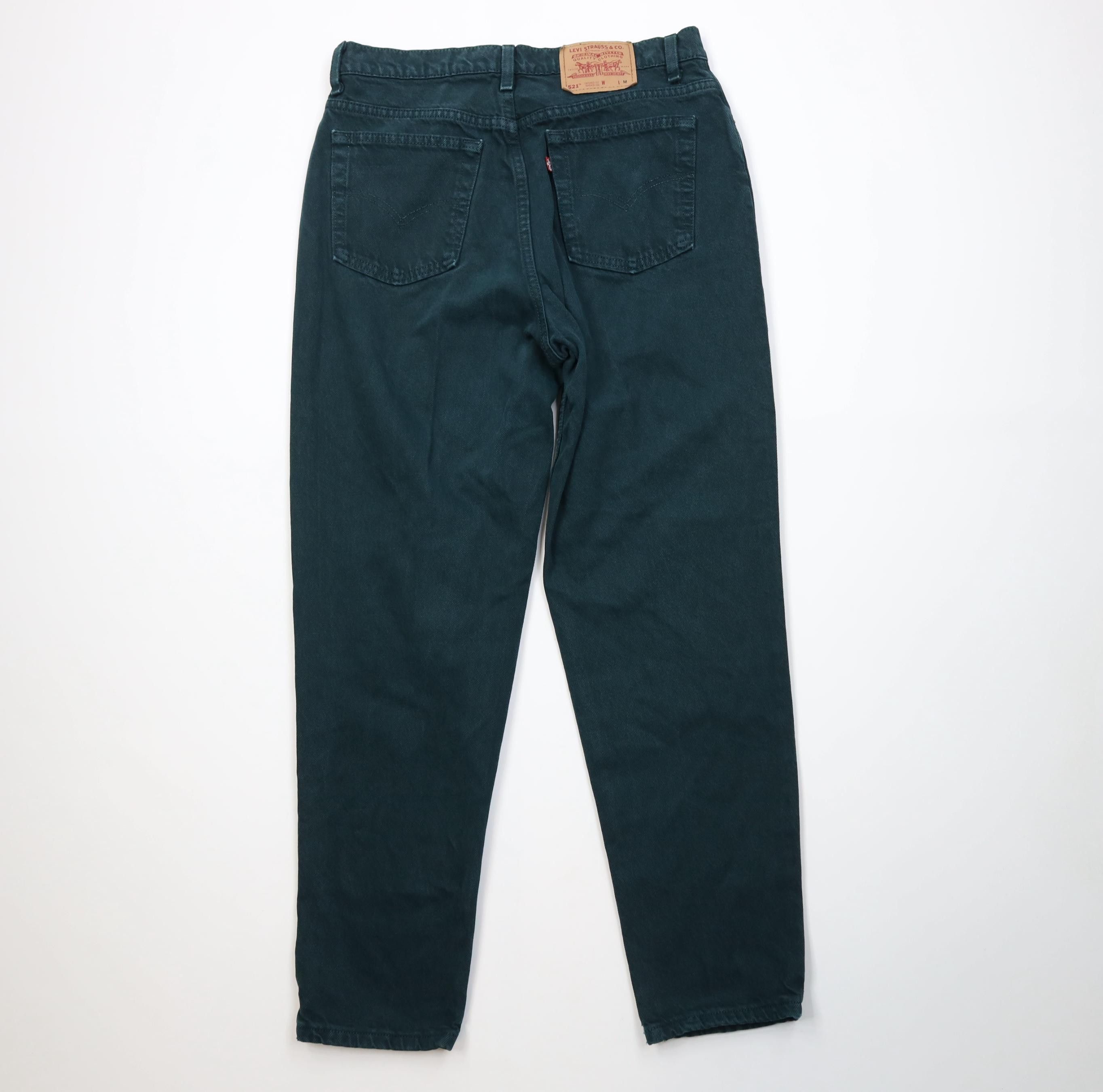 Levi's Vintage 90s Levis 521 Tapered Leg Denim Jeans Green USA Size 36" / US 14 / IT 50 - 11 Thumbnail