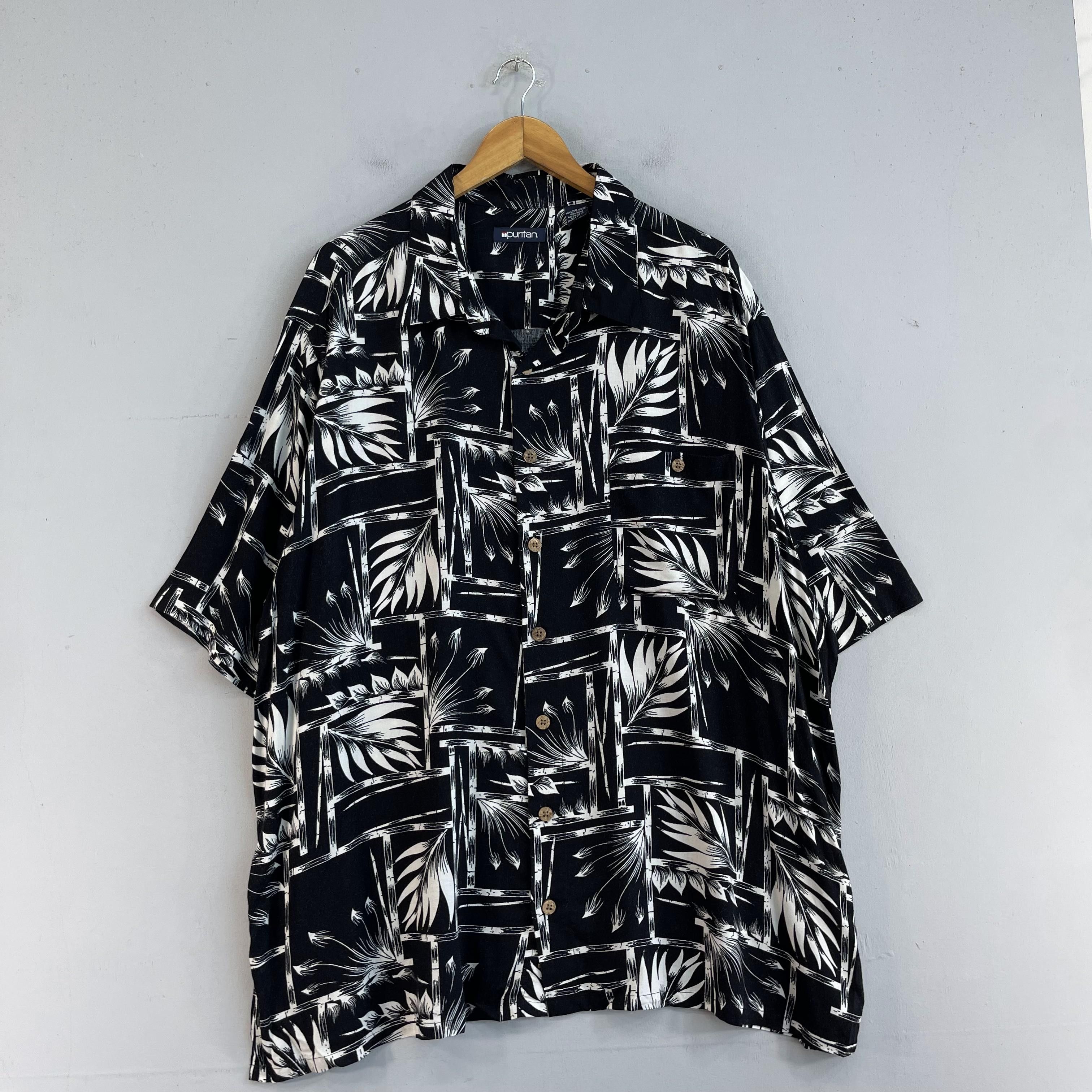 Japanese Brand Vintage PURITAN Aloha Tropical Floral Motive Hawaii Shirt Size US XXL / EU 58 / 5 - 4 Thumbnail