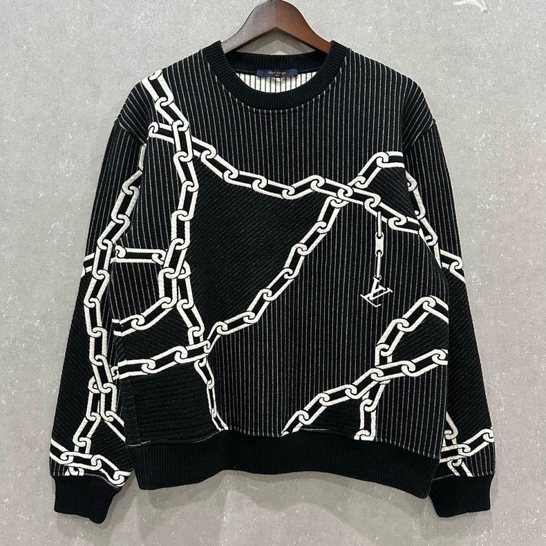 Louis Vuitton Luxury Black and White Hooded Sweatshirt Size US L / EU 52-54 / 3 - 1 Thumbnail