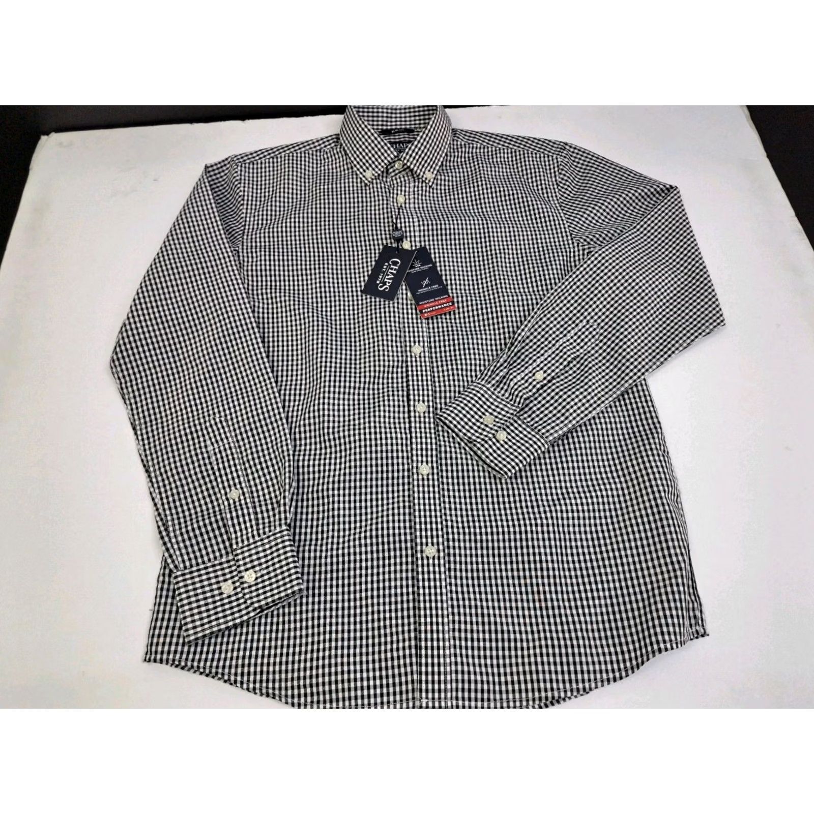 Chaps Chaps Slim Fit Performance Shirt 15/15.5 32-33 Long Sleeve Button Up NWT Size US M / EU 48-50 / 2 - 2 Thumbnail