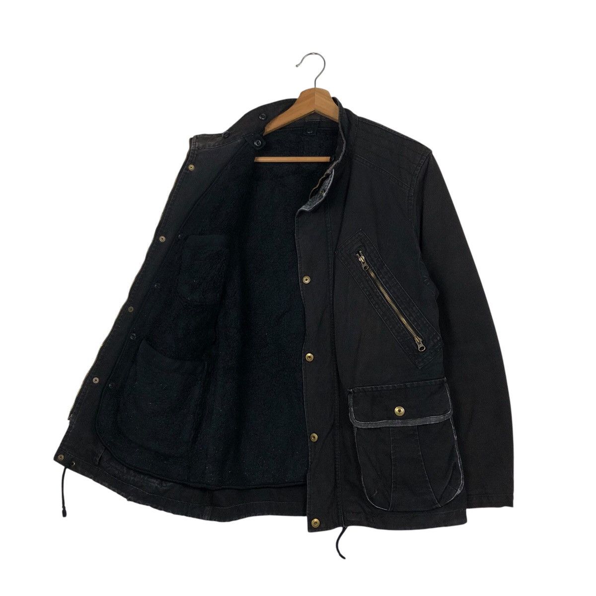 PPFM Rich Black Biker Jacket PPFM Asymmetrical Pocket Punk Style Size US M / EU 48-50 / 2 - 12 Thumbnail